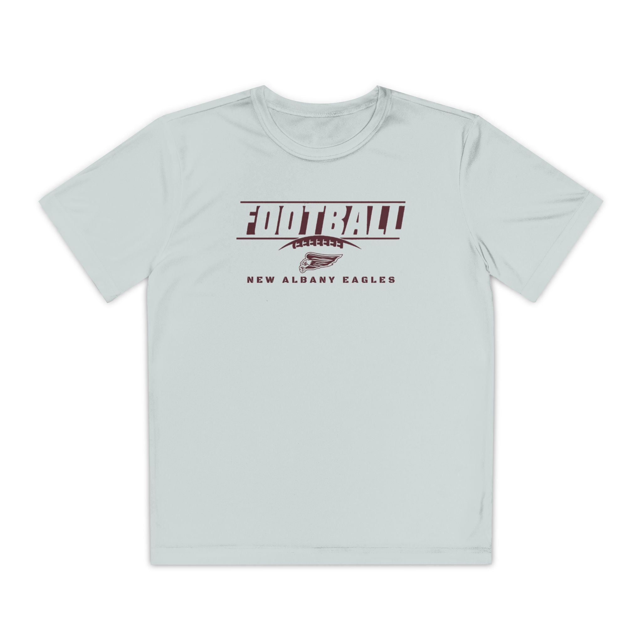 Youth New Albany Eagles Goal Line Maroon Graphic Short Sleeve Performance Tee