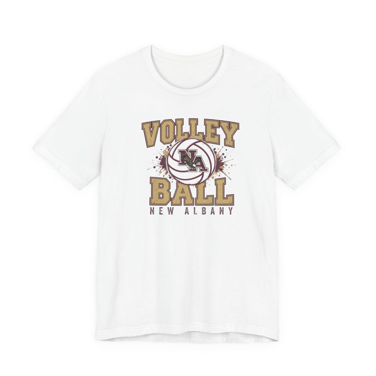 Adult Unisex New Albany Eagles Power Volleyball Graphic Short Sleeve Soft Tee
