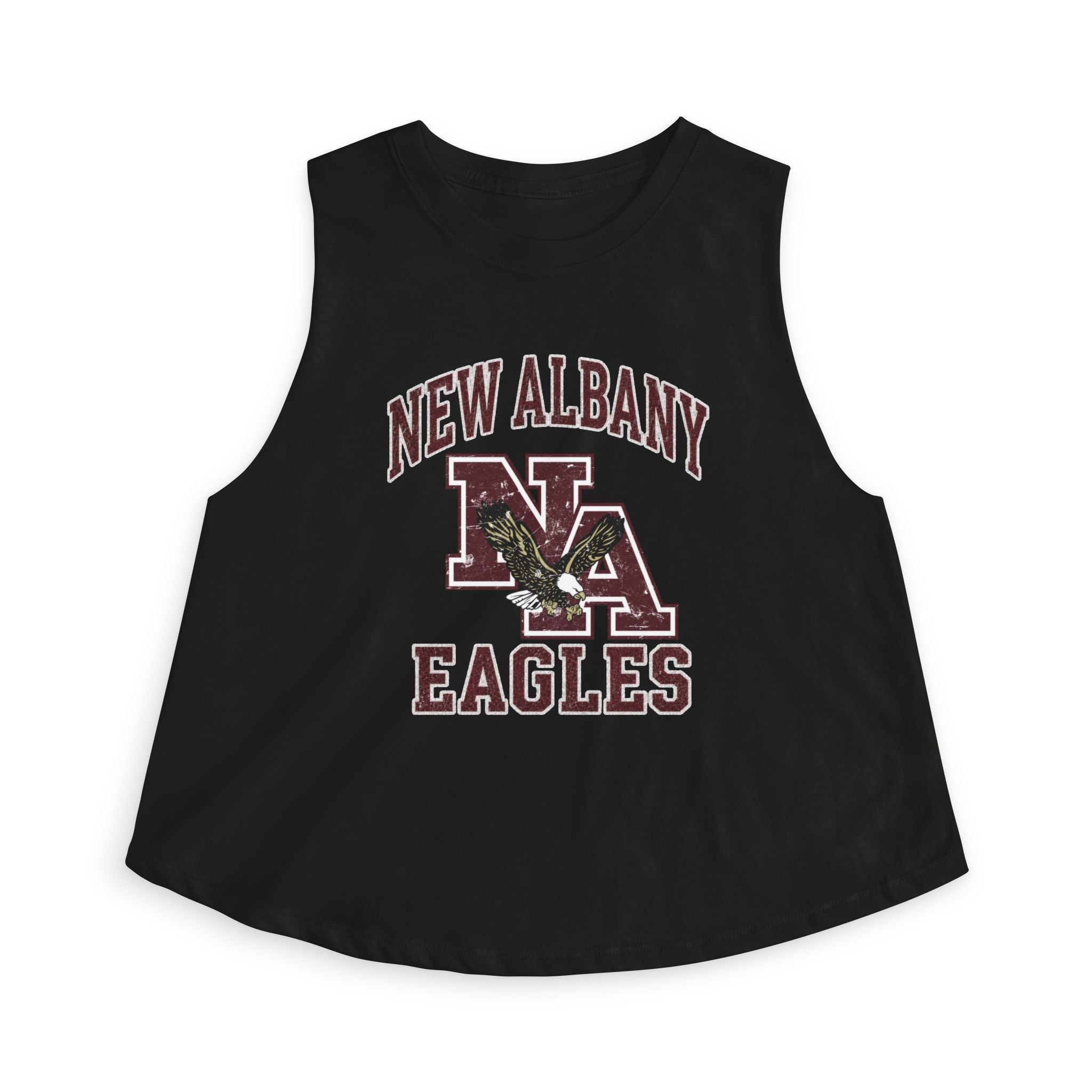 Women's New Albany Vintage Vibes Football Logo Graphic Crop Tank