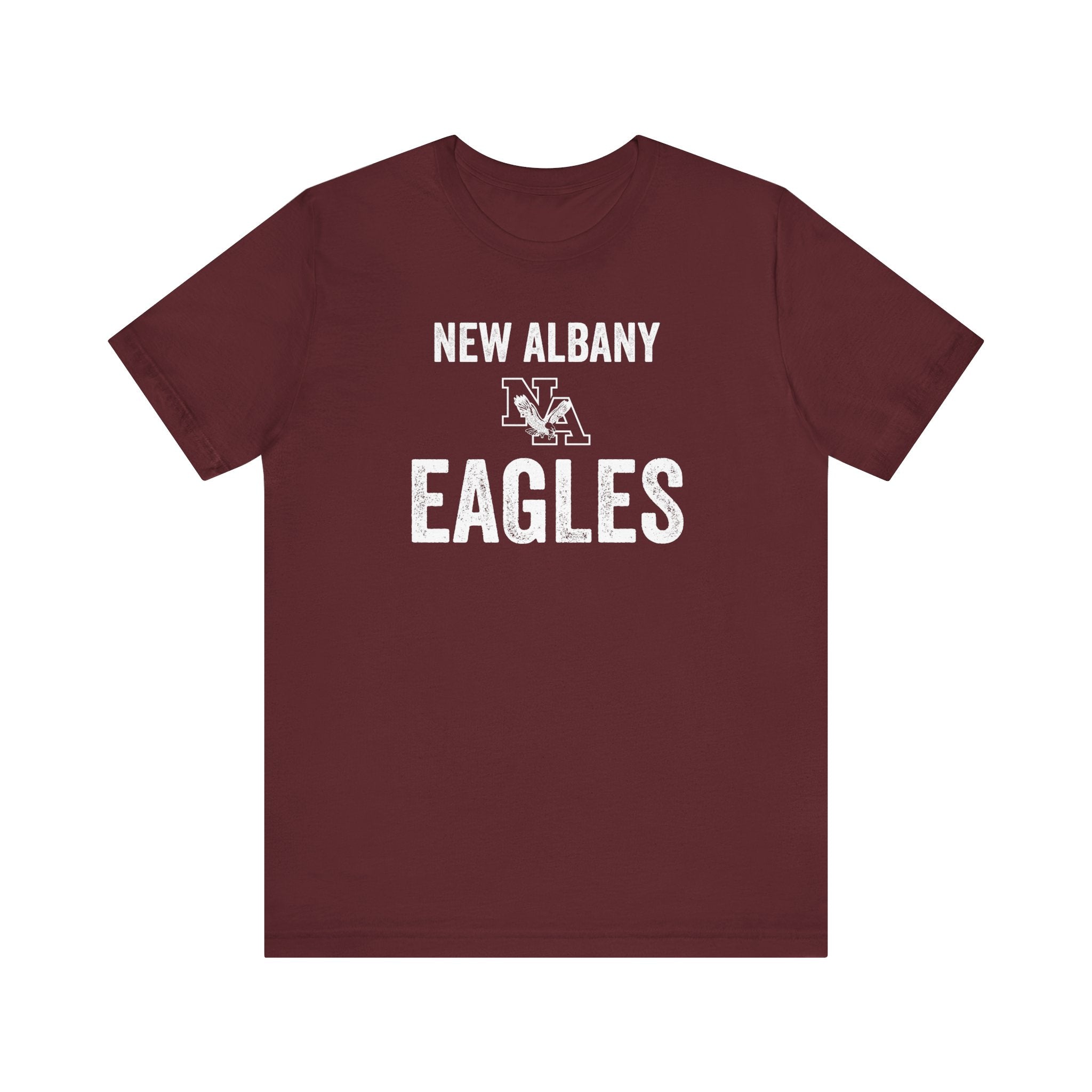 Adult Unisex Vintage Distressed New Albany Eagles Graphic Short Sleeve Soft Tee