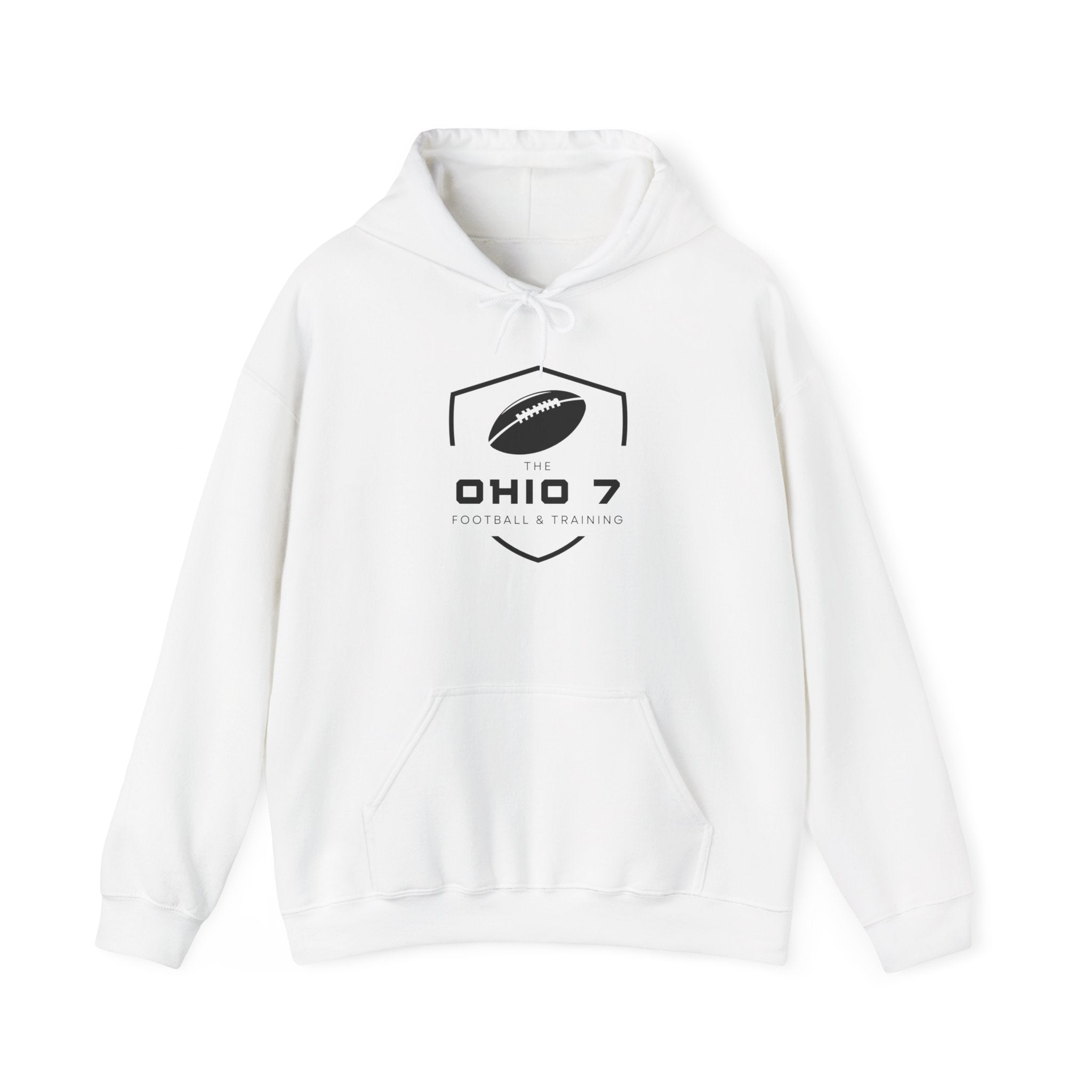 Adult Unisex The Ohio 7 Black Logo Gildan Heavy Blend Hoodie