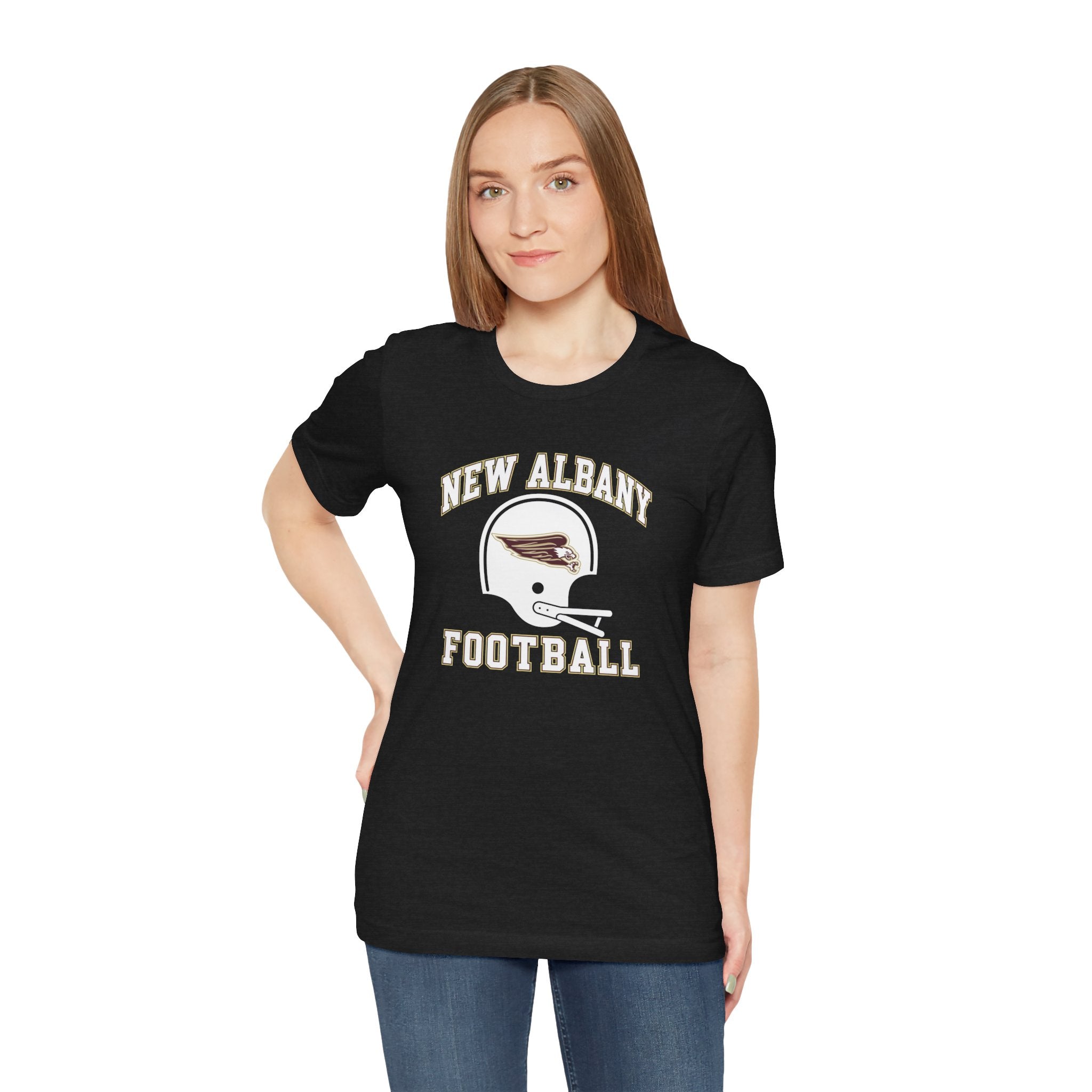 Adult Unisex New Albany Football Heritage Helmet Short Sleeve Soft Tee