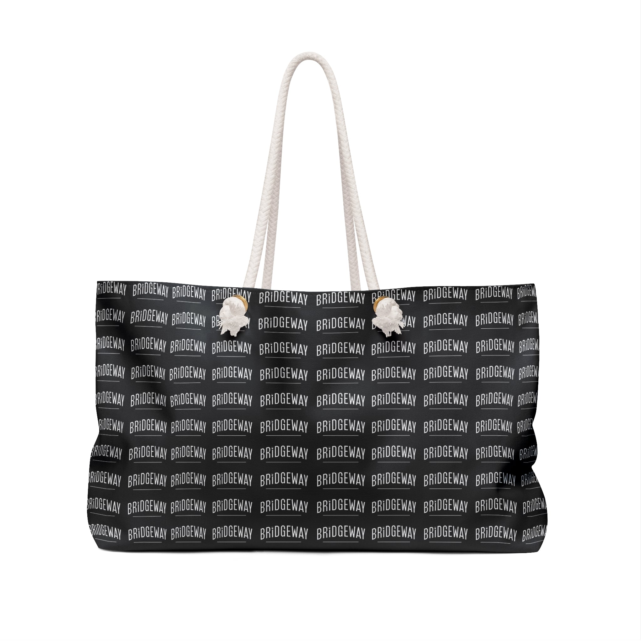 Bridgeway Allover Classic Logo Large Black and White Tote