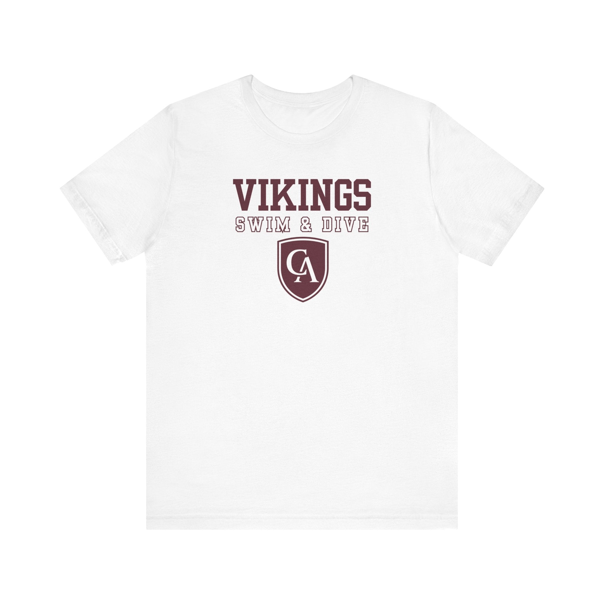 Adult Unisex Columbus Academy Vikings Swim & Dive Graphic Short Sleeve Bella + Canvas Soft Tee