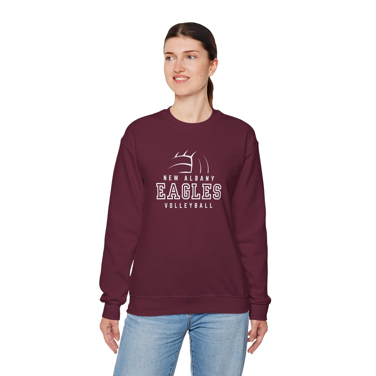 Adult Unisex New Albany Eagles Victory Volleyball Graphic Sweatshirt