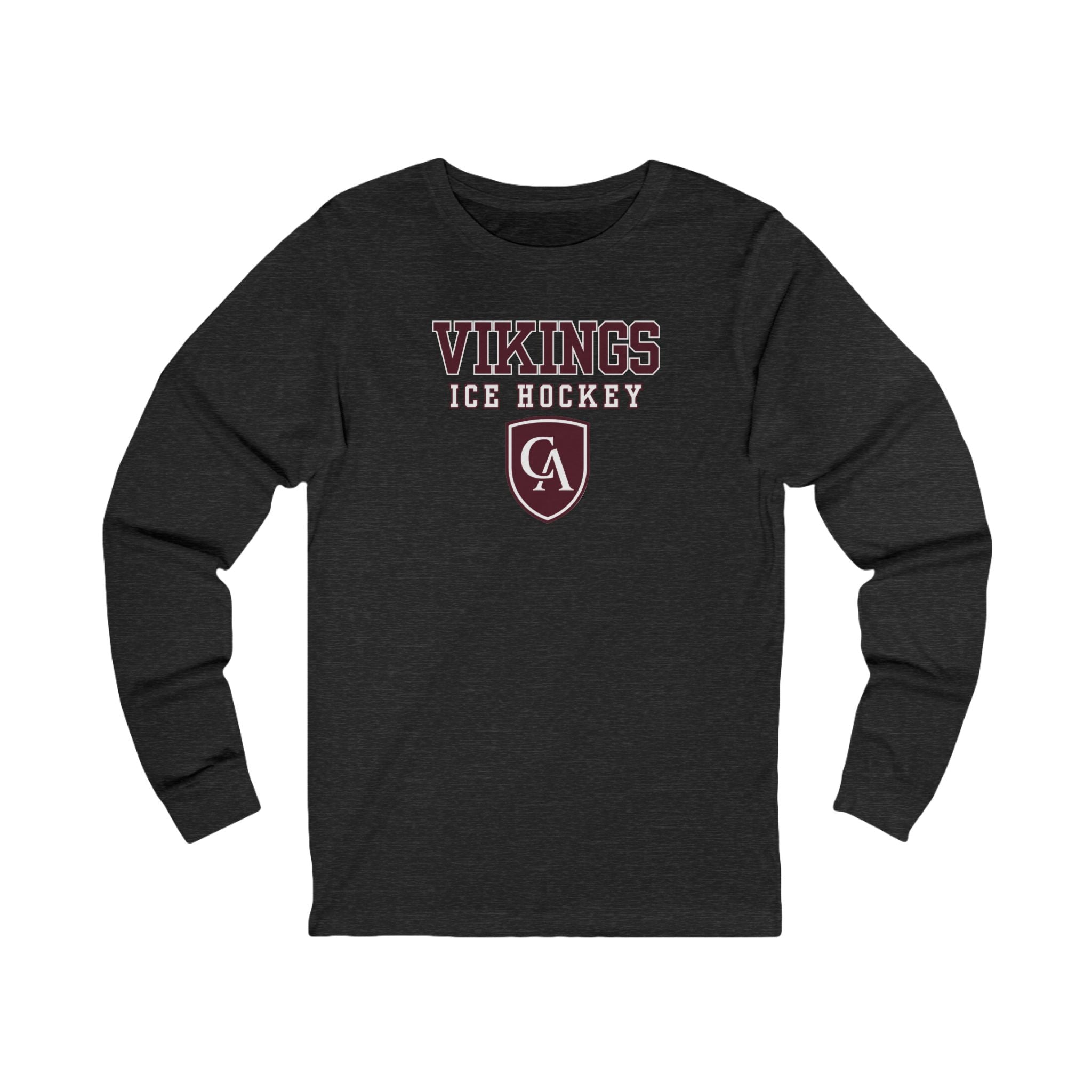 Adult Unisex Columbus Academy Vikings Ice Hockey Graphic Bella + Canvas Long Sleeve Soft Tee