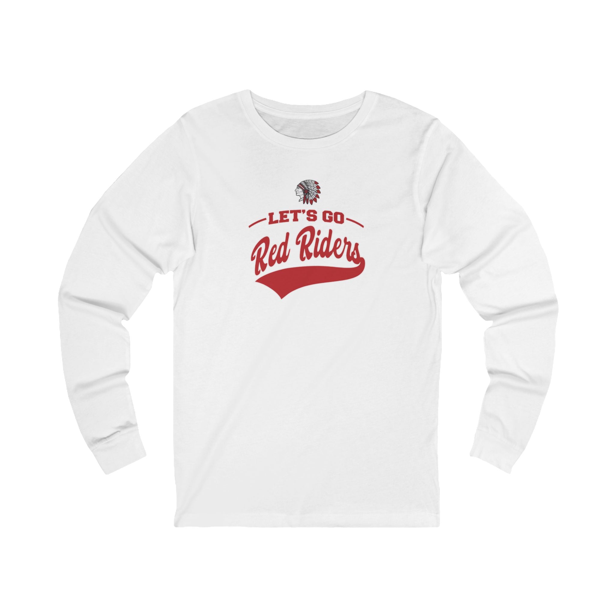 Adult Unisex Let's Go Red Riders Graphic Long Sleeve Bella + Canvas Soft Tee