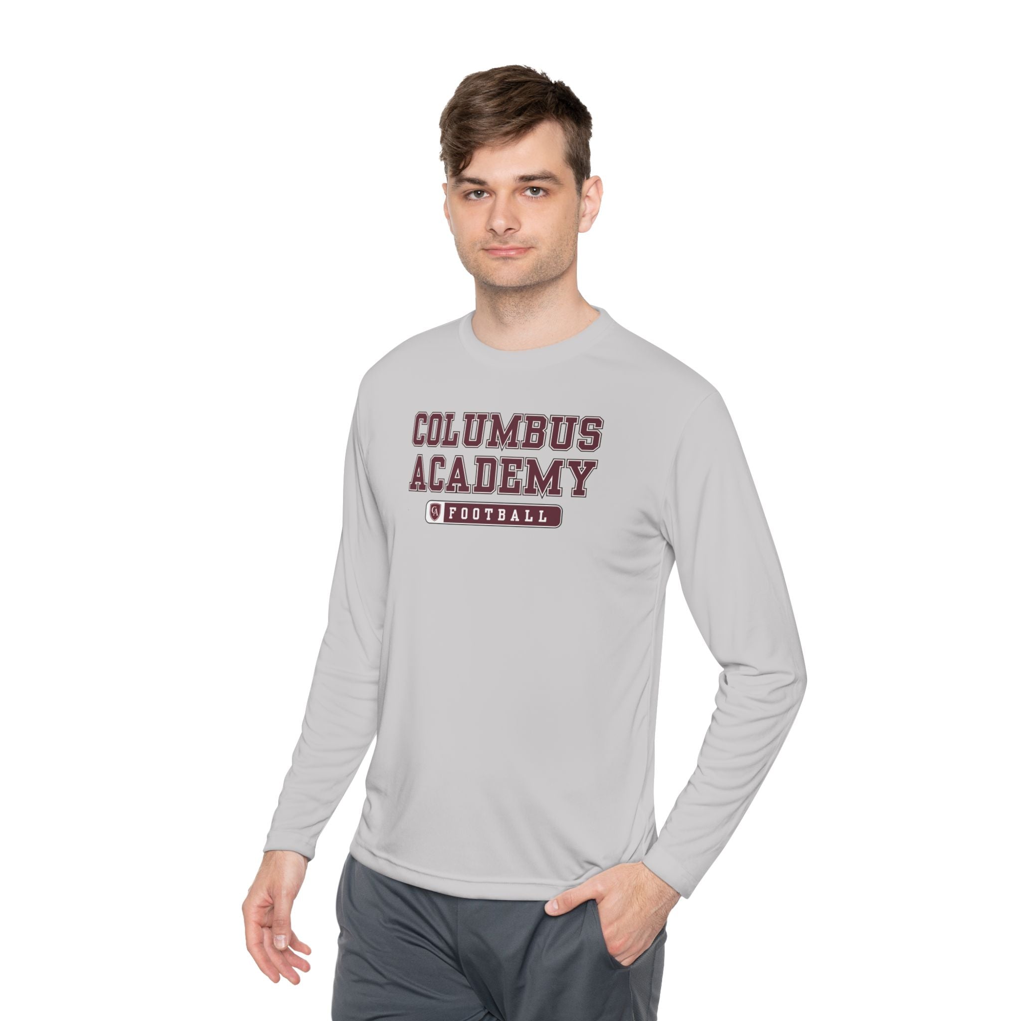 Adult Unisex Columbus Academy Football Graphic Sport-Tek Competitor Performance Long Sleeve Tee