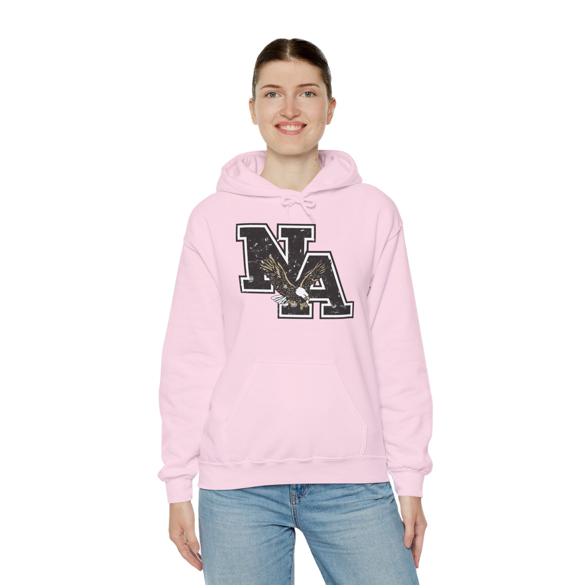 Adult Unisex Vintage Distressed Logo Graphic Hoodie - Pink October