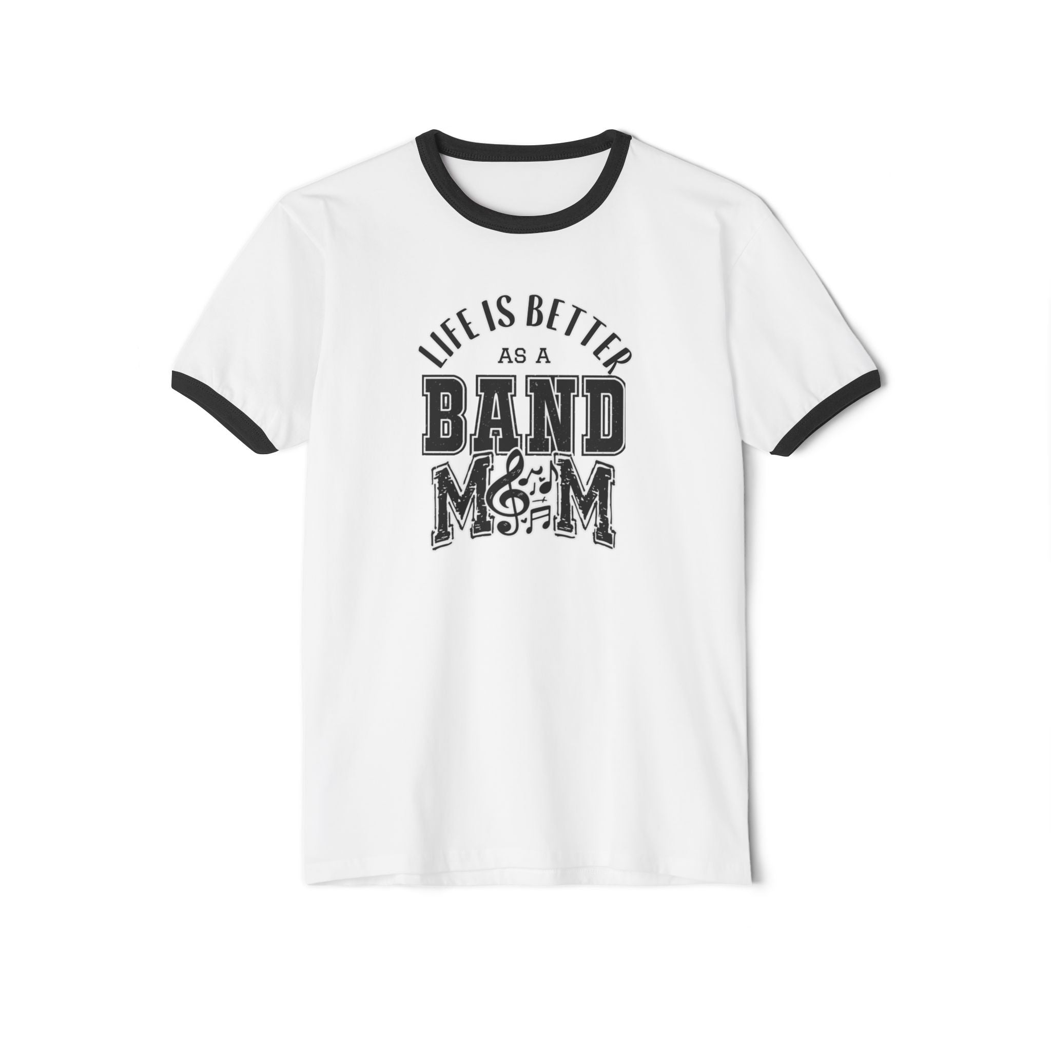 Adult Unisex Life is Better As A Band Mom Graphic Short Sleeve Ringer Tee