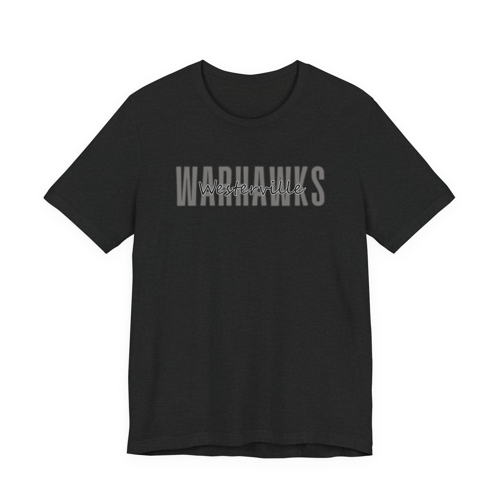 Adult Unisex Westerville Central Warhawks Spirit Script Graphic Short Sleeve Soft Tee