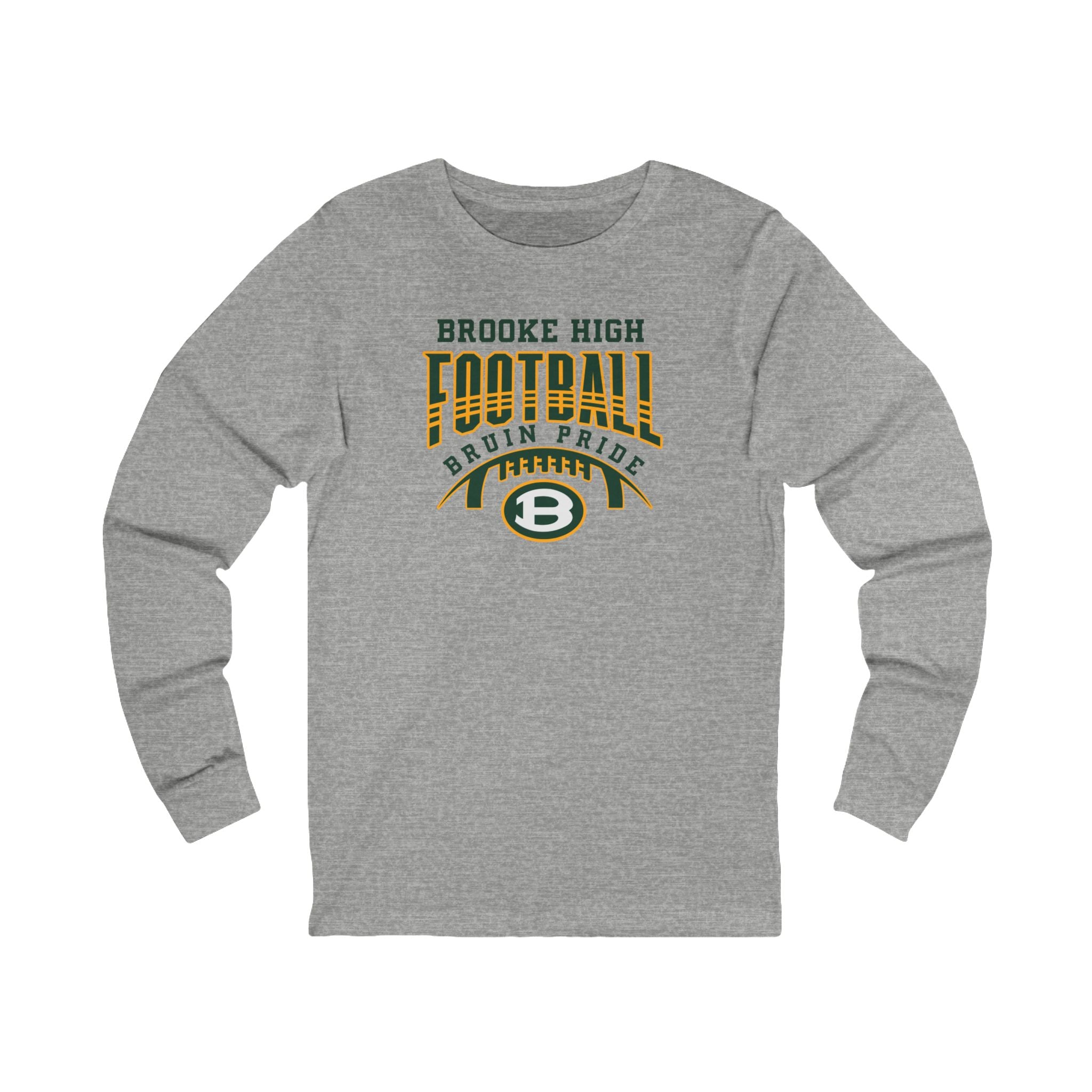 Adult Unisex Bruin Pride Football Graphic Long Sleeve Soft Tee