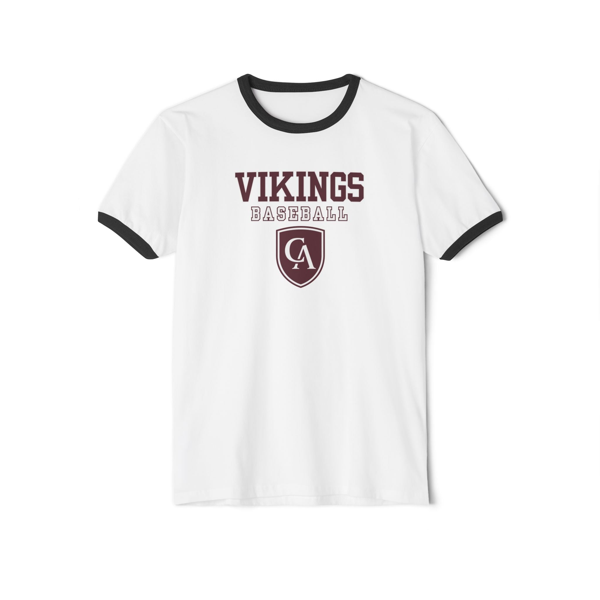 Adult Unisex Columbus Academy Vikings Baseball Graphic Short Sleeve Ringer Tee