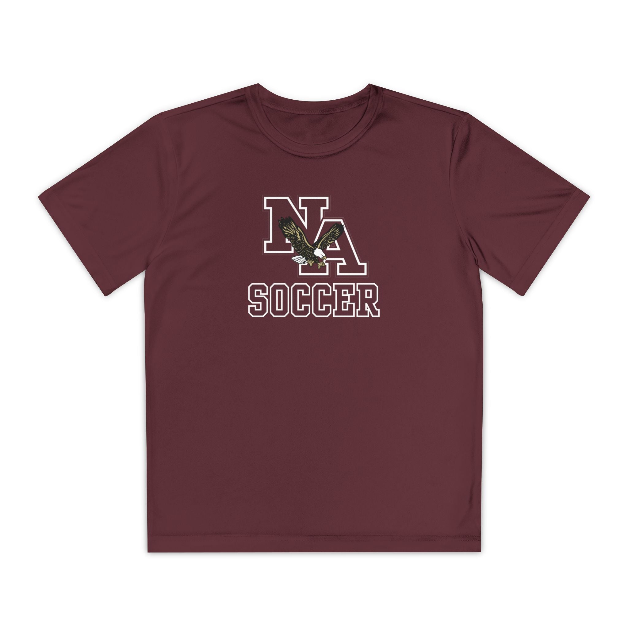 Youth New Albany Classic Maroon Soccer Logo Graphic Sport-Tek Competitor Performance Tee