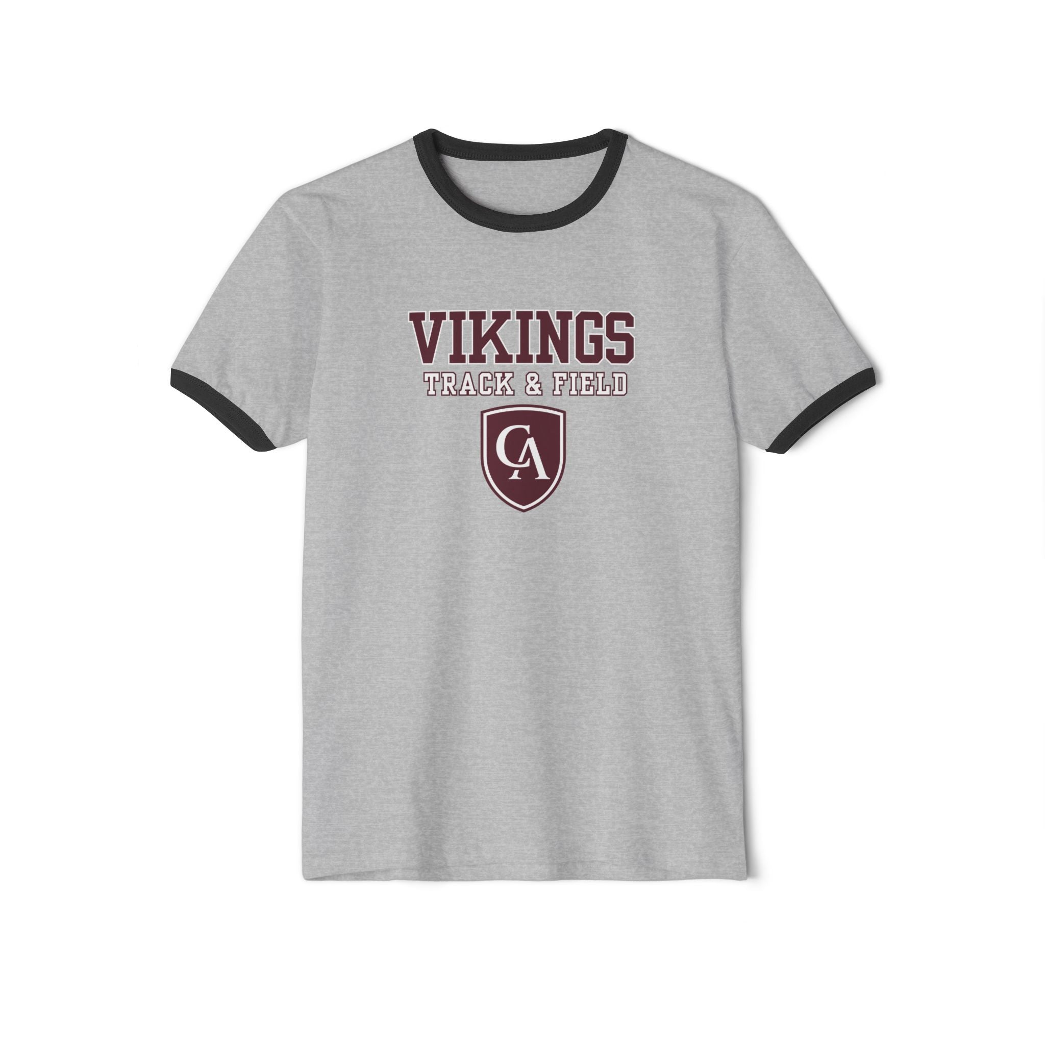 Adult Unisex Columbus Academy Vikings Track & Field Graphic Short Sleeve Ringer Tee
