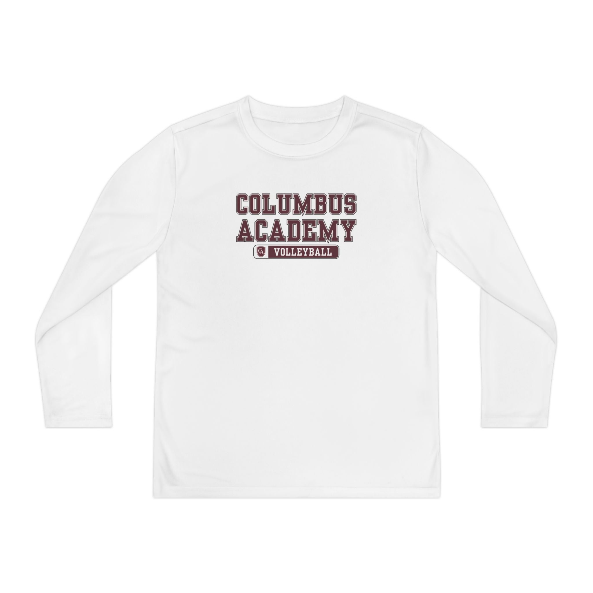 Youth Columbus Academy Volleyball Graphic Sport-Tek Competitor Performance Long Sleeve Tee