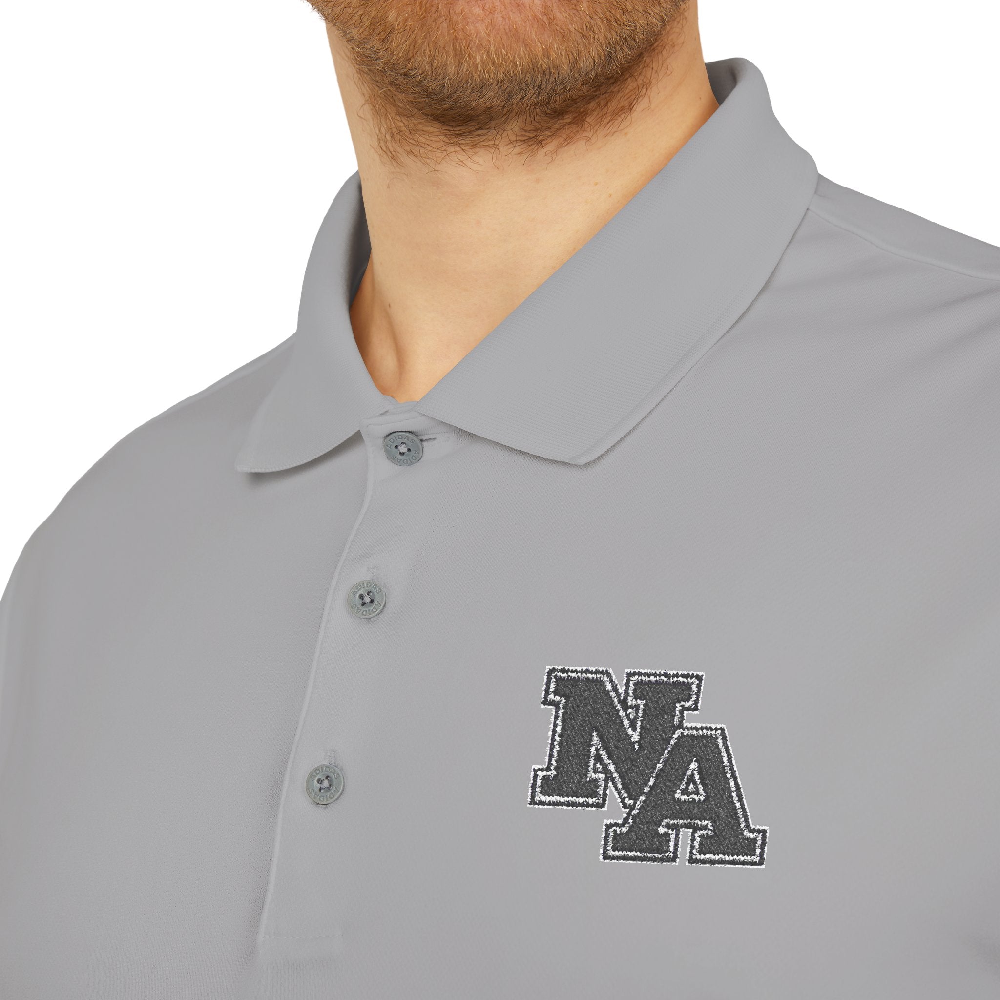 Adult Unisex Adidas Performance Polo with Classic Black Logo Embroidery