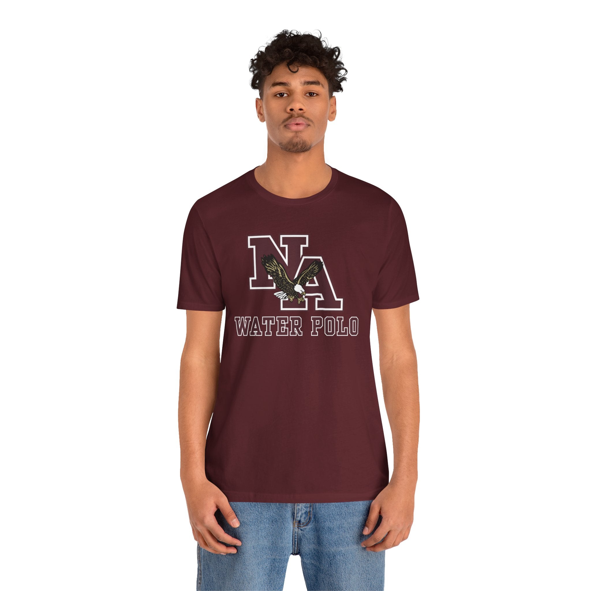 Adult Unisex New Albany Water Polo Classic Maroon Logo Graphic Short Sleeve Soft Tee