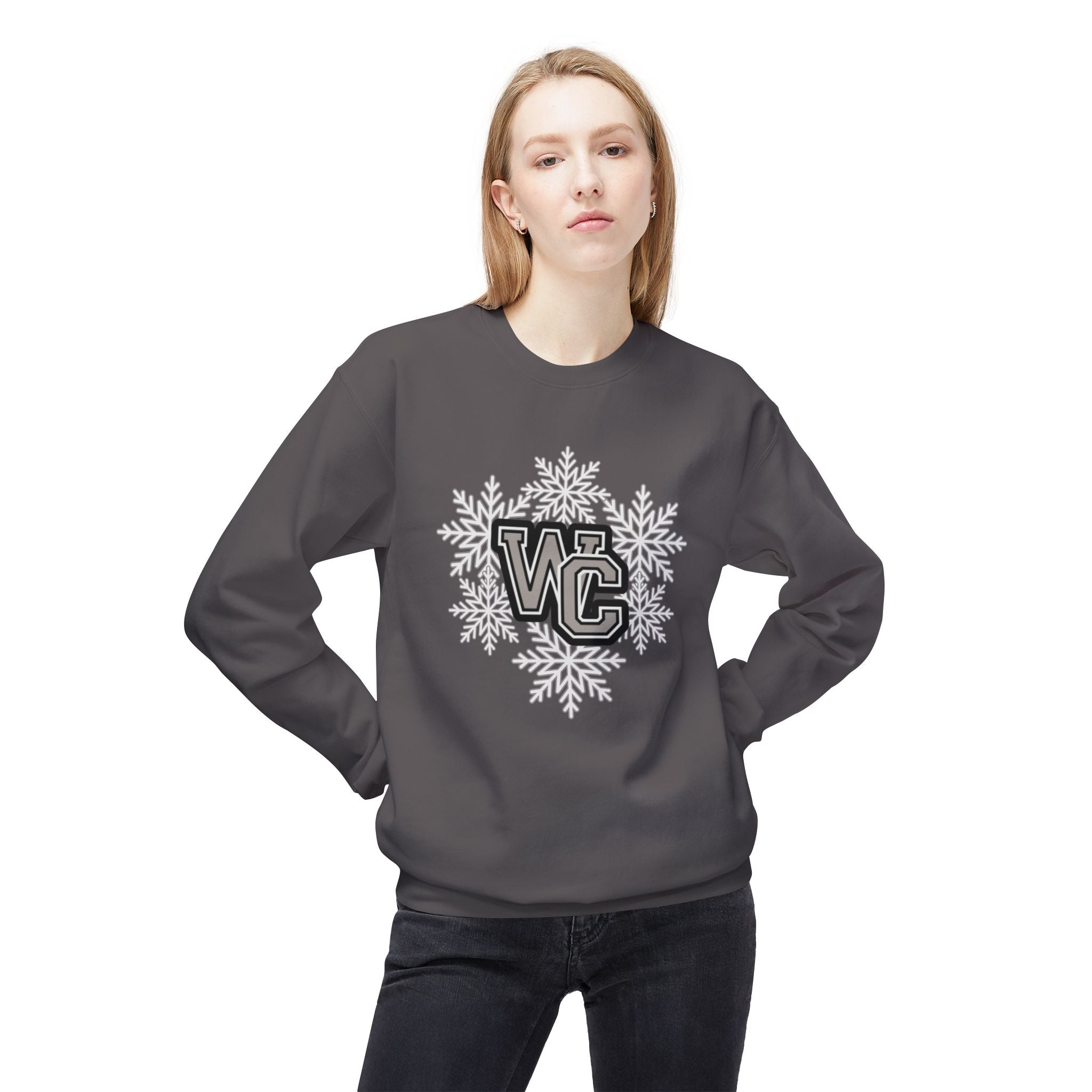 Adult Unisex Westerville Central Spirited Snowflake Graphic Soft Style Sweatshirt