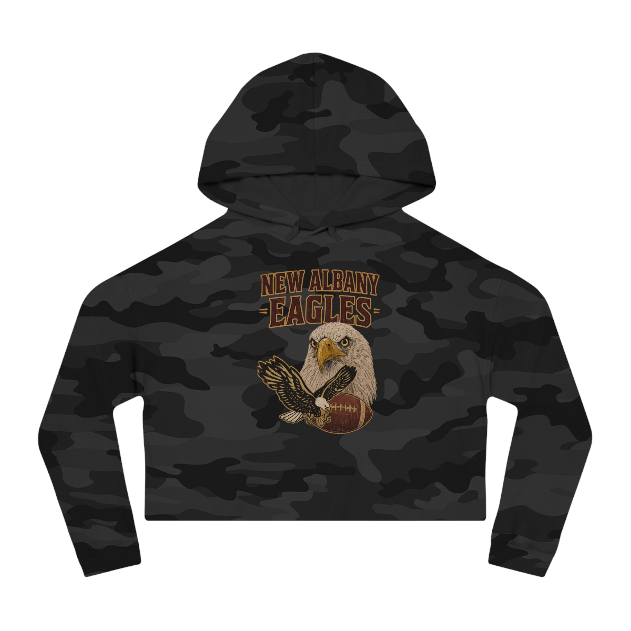 Women's New Albany Gridiron Eagle Graphic Crop Hoodie