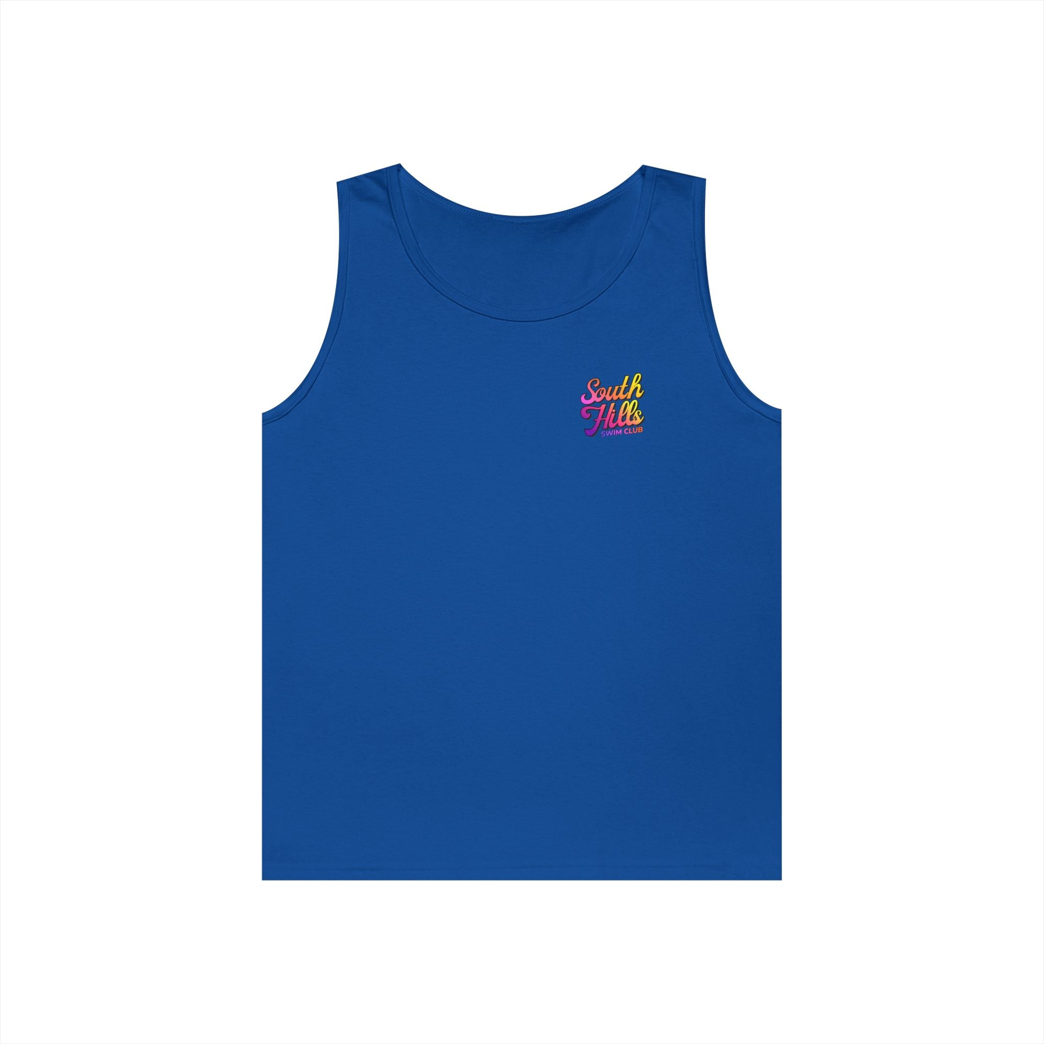 Adult Unisex South Hills Swim Club Sunset Script Graphic Tank