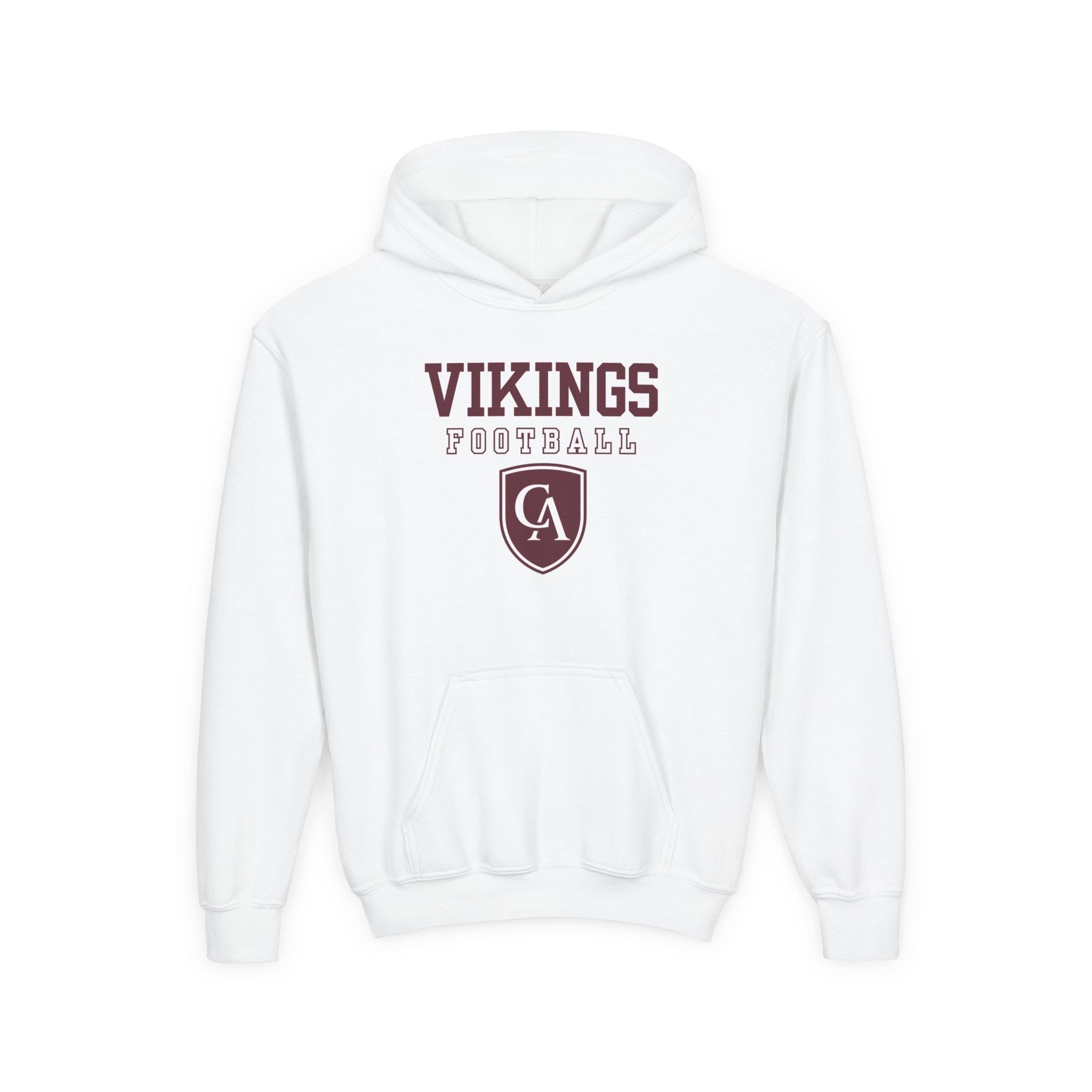 Youth Columbus Academy Vikings Football Graphic Gildan Heavy Blend Hoodie