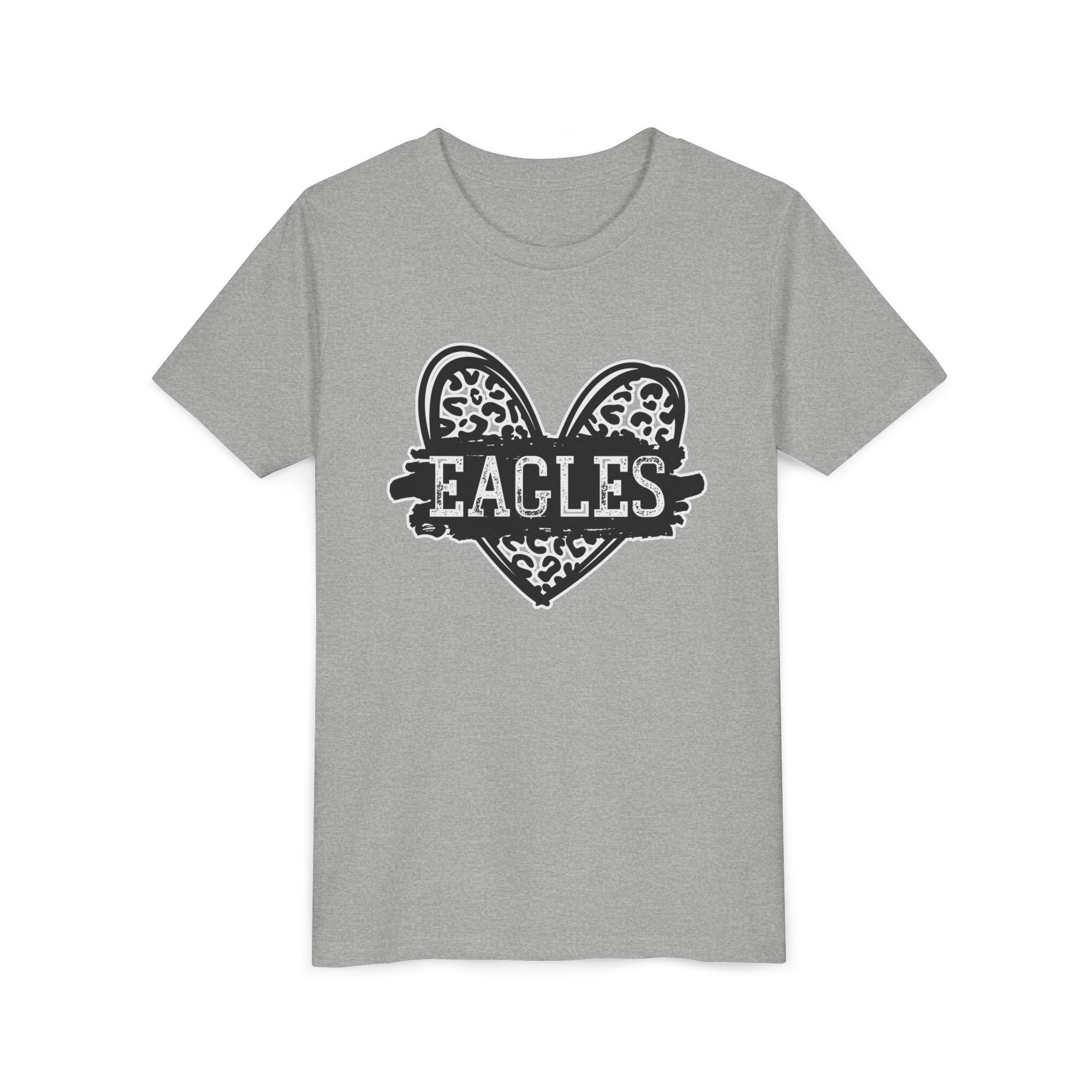 Youth Eagles Animal Print Heart Graphic Short Sleeve Soft Tee