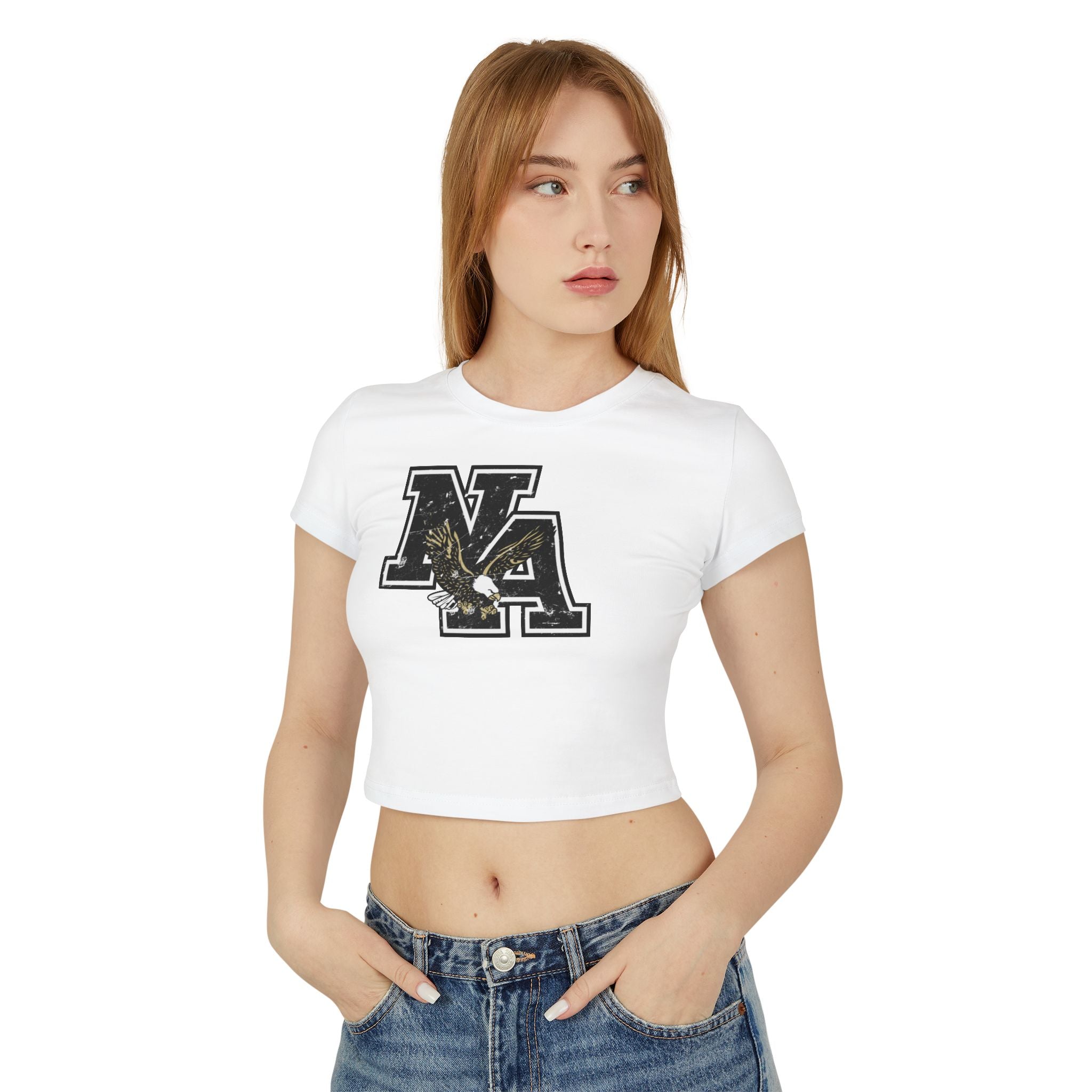 Women's Vintage Distressed Logo Baby Tee