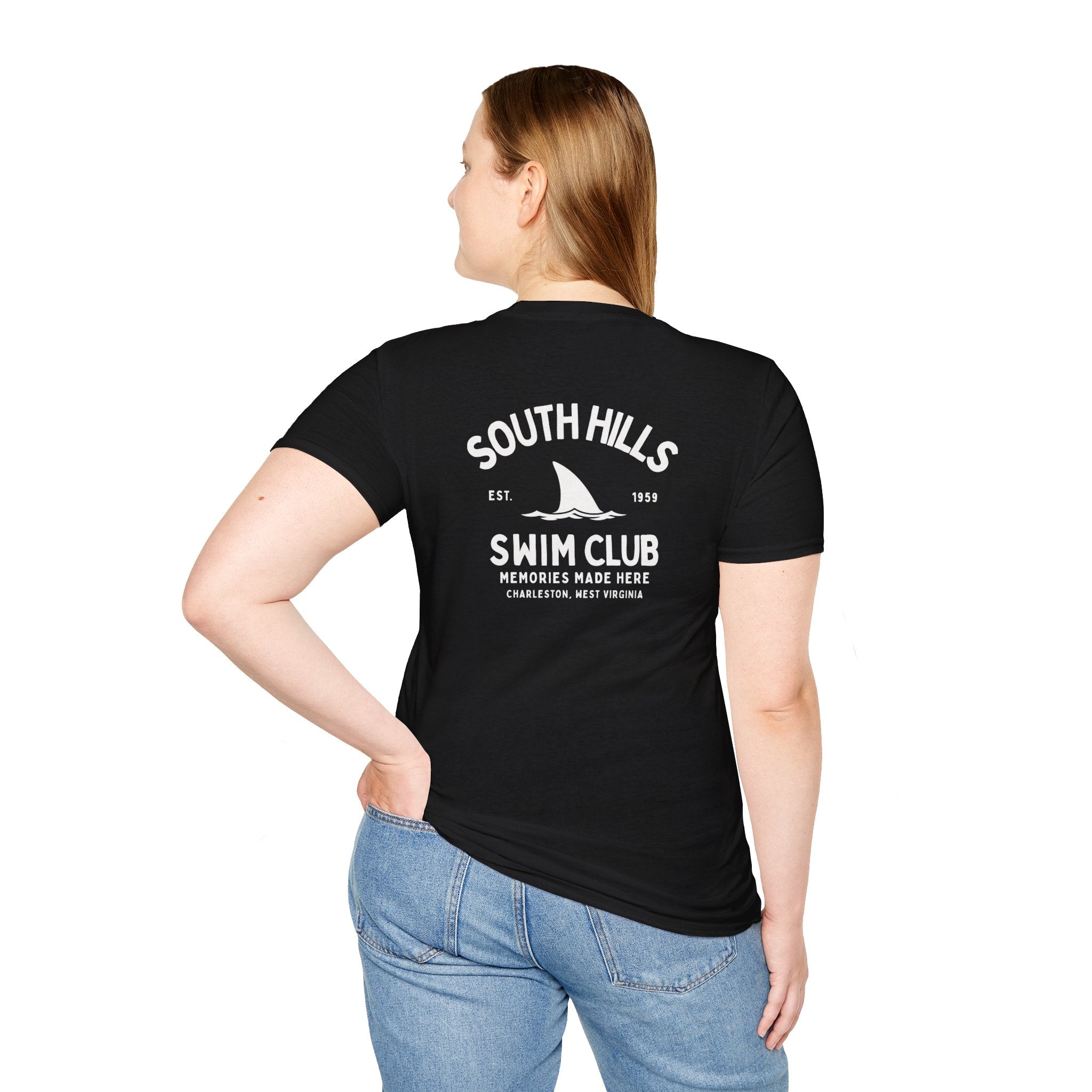 Adult Unisex South Hills Swim Club Heritage Graphic Short Sleeve Gildan Softstyle Tee
