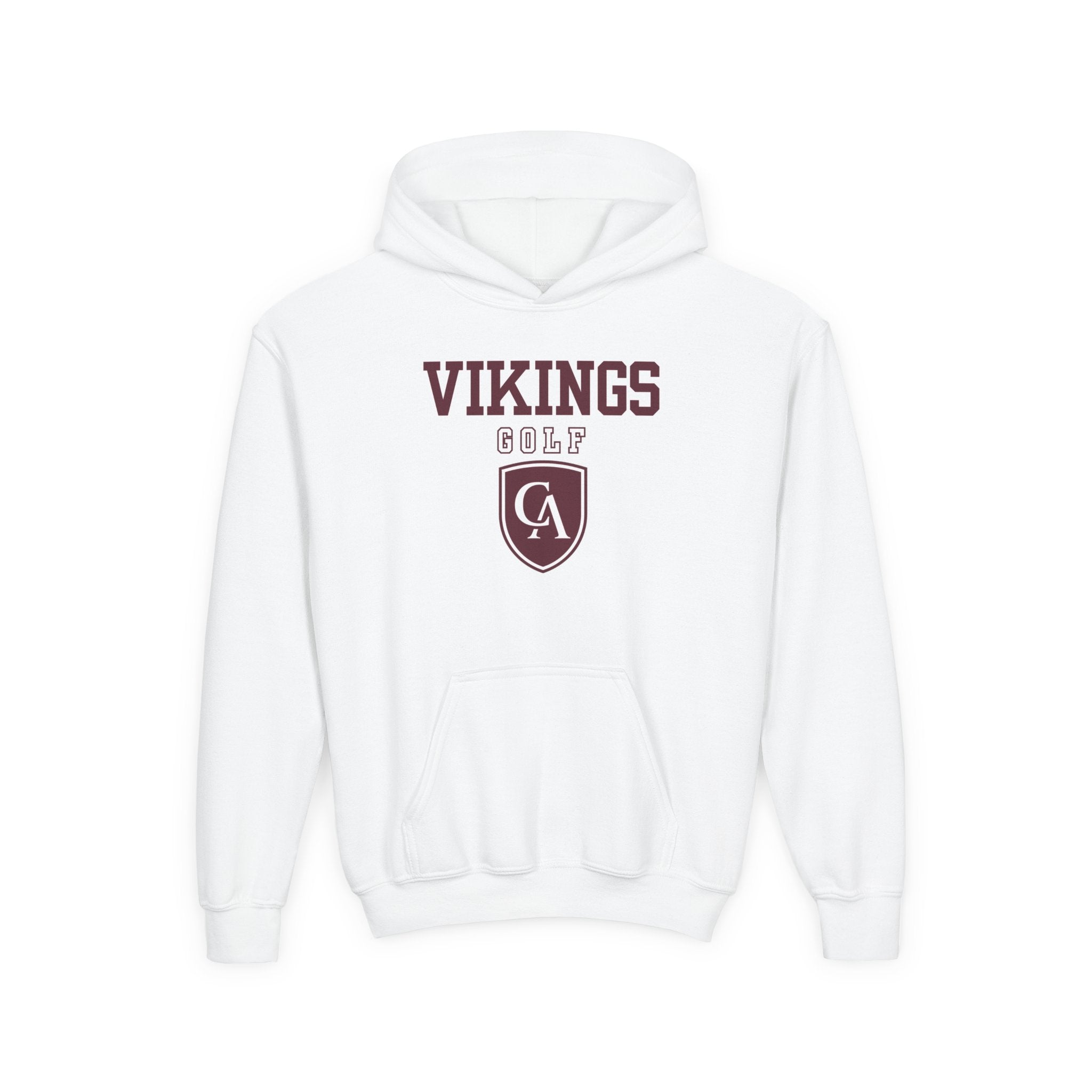Youth Columbus Academy Vikings Golf Graphic Gildan Heavy Blend Hoodie