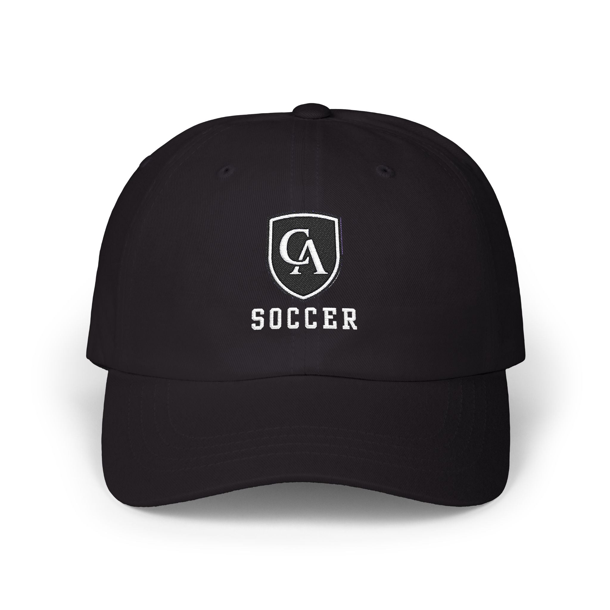 Adult Unisex Columbus Academy Vikings Soccer White Embroidered Logo Dad Cap
