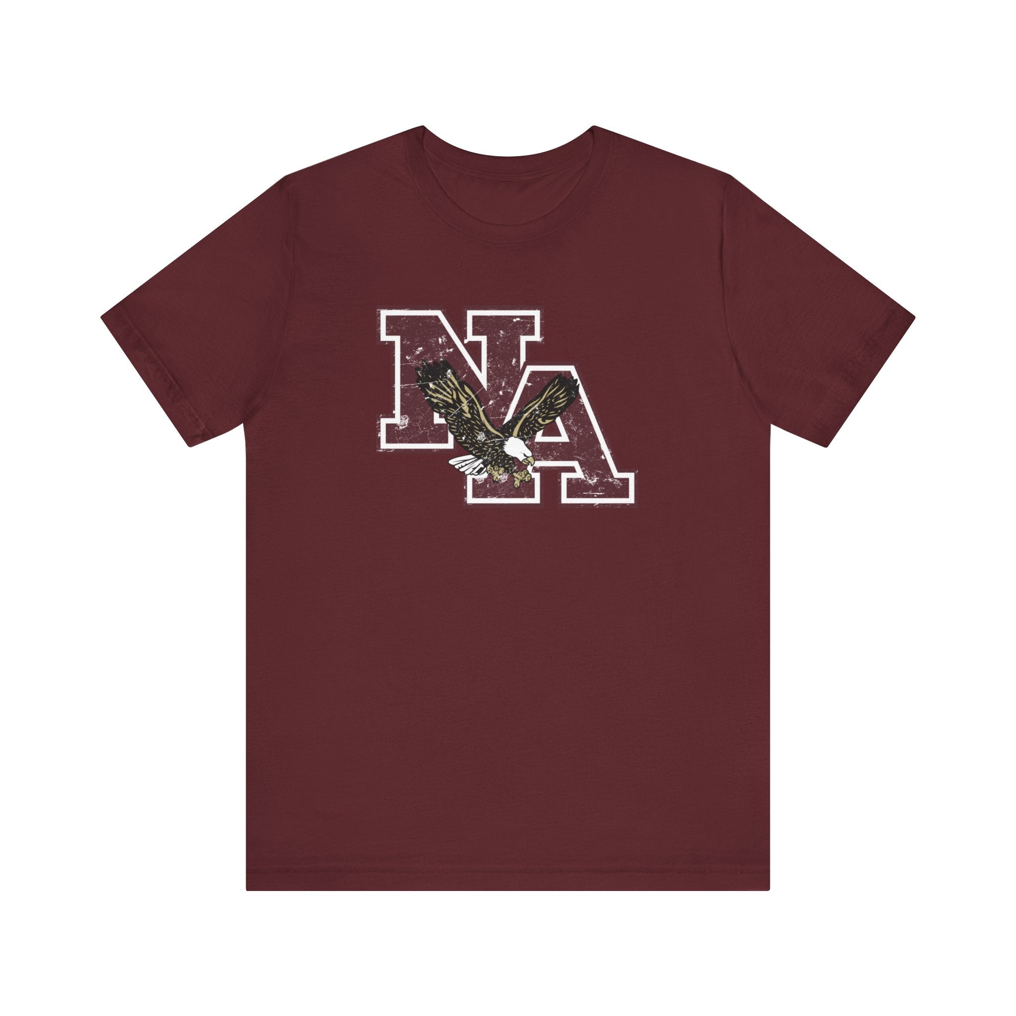 Adult Unisex Vintage Distressed Maroon Logo Short Sleeve Soft Tee