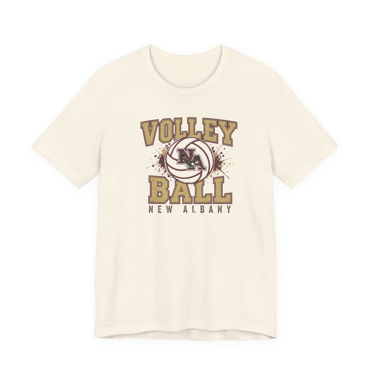 Adult Unisex New Albany Eagles Power Volleyball Graphic Short Sleeve Soft Tee