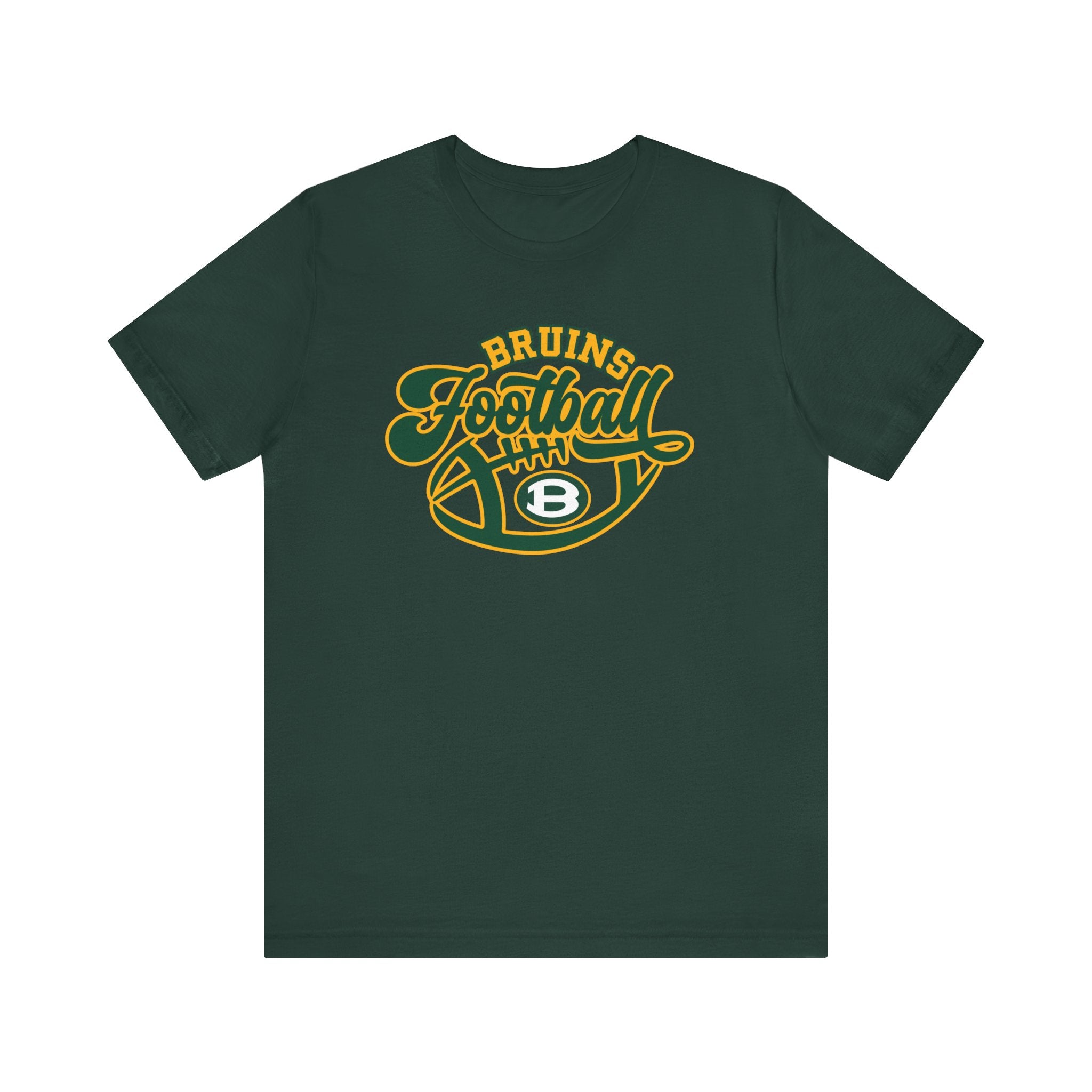 Adult Unisex Bruin Script Football Graphic Short Sleeve Soft Tee