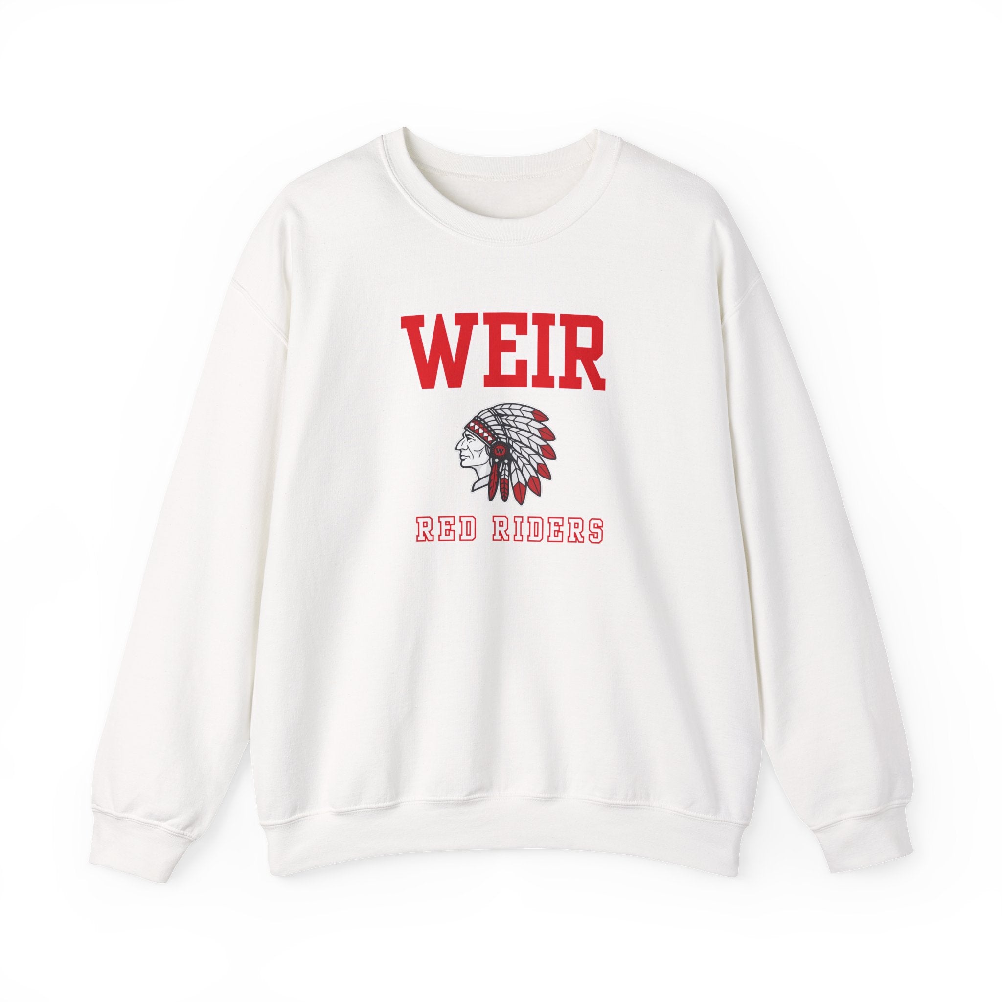 Adult Unisex Weir Red Riders Classic Mascot Graphic Sweatshirt