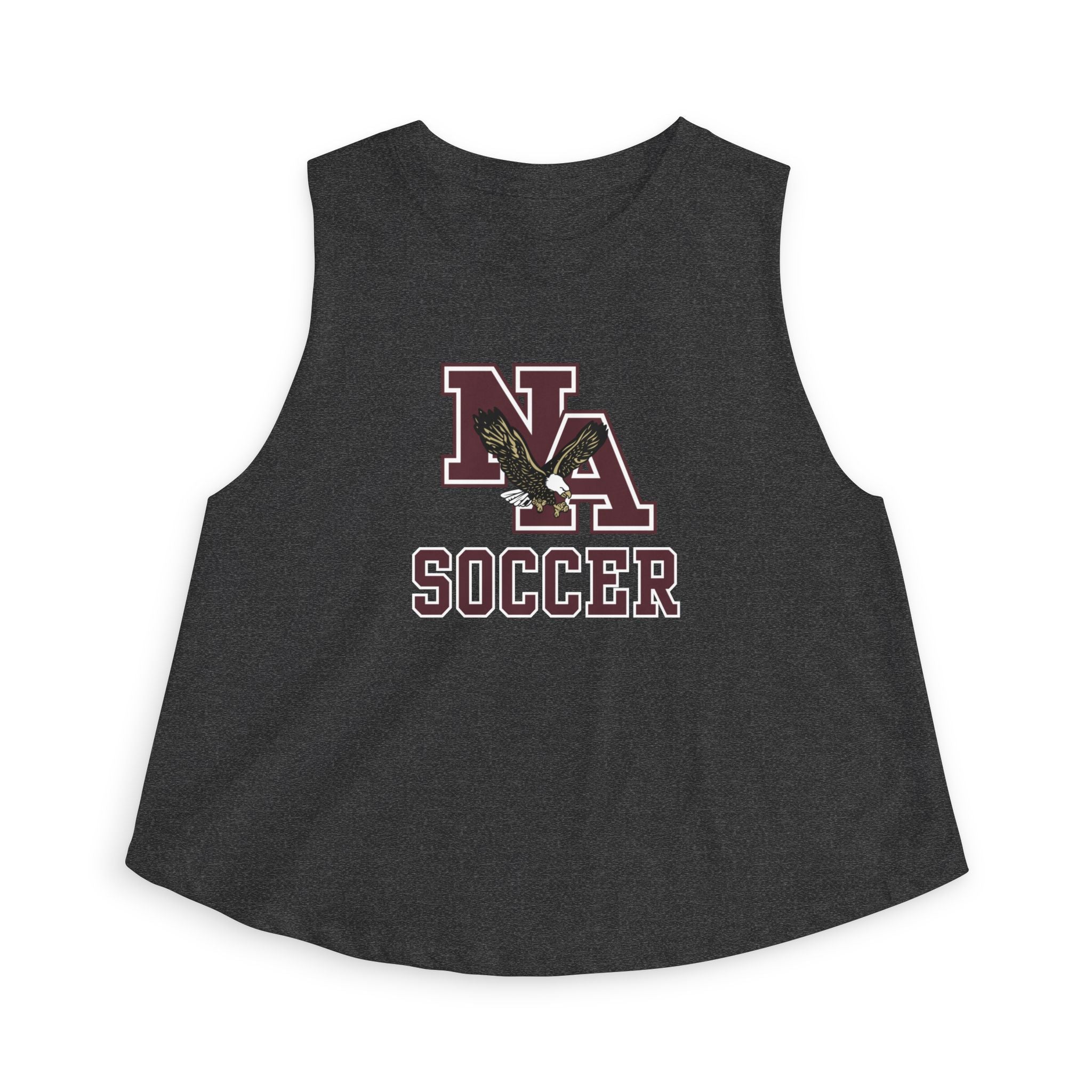 Women's New Albany Classic Maroon Soccer Logo Graphic Crop Tank