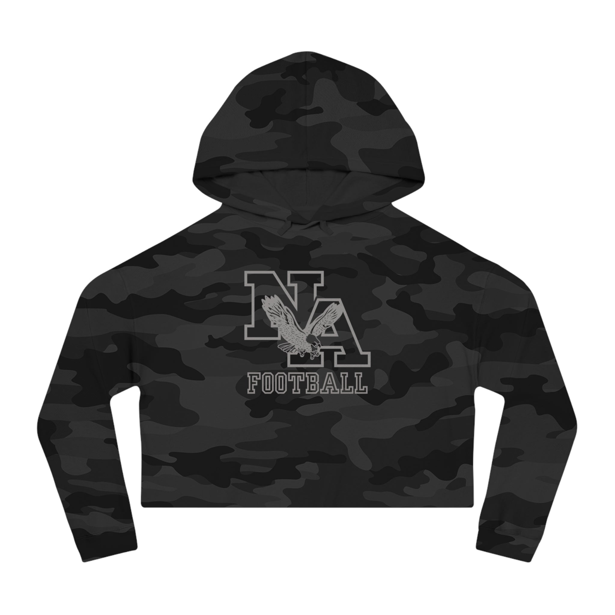 Women's New Albany Tonal Football Logo Graphic Crop Hoodie