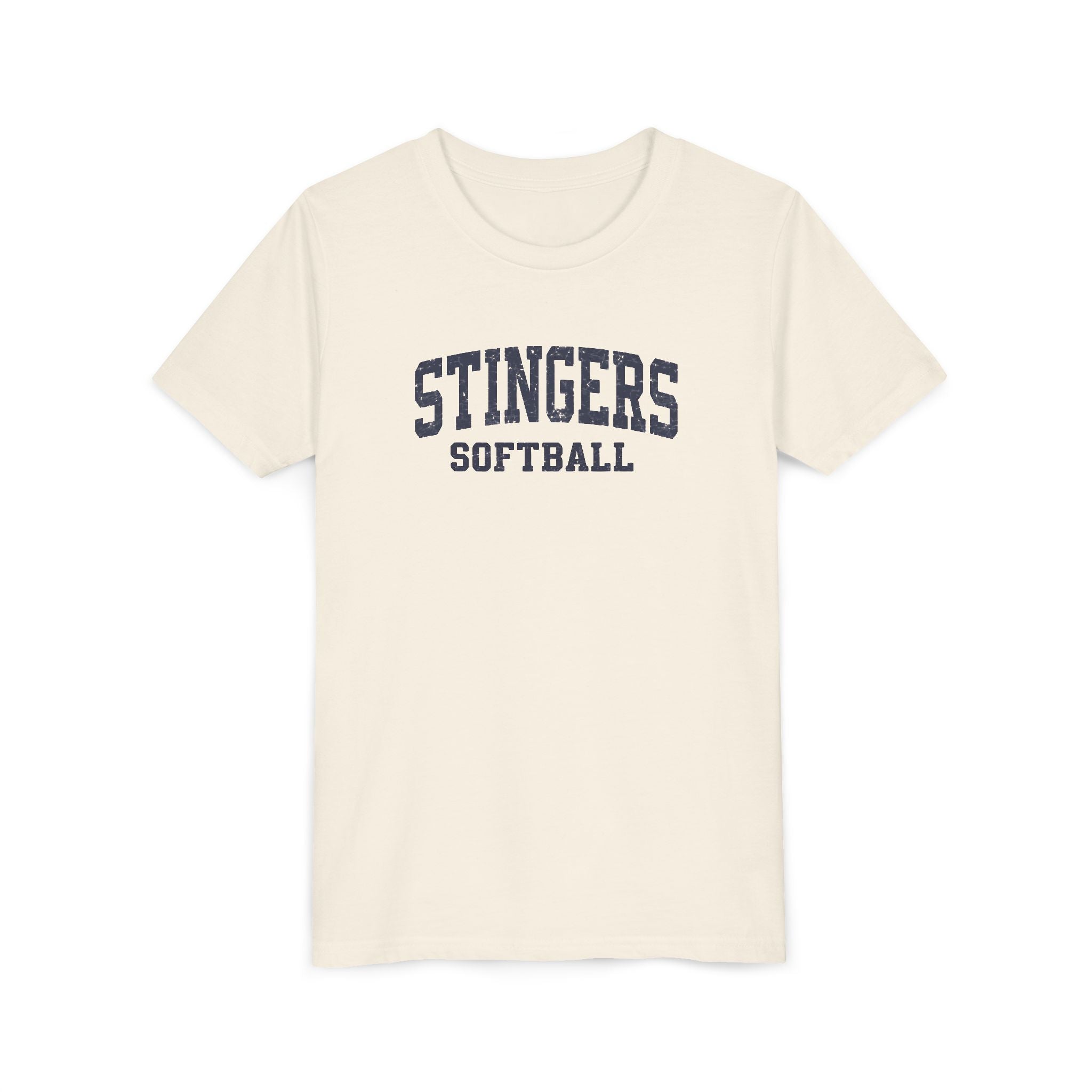 Youth Stingers Softball Vintage Distressed Graphic Short Sleeve Bella + Canvas Soft Tee