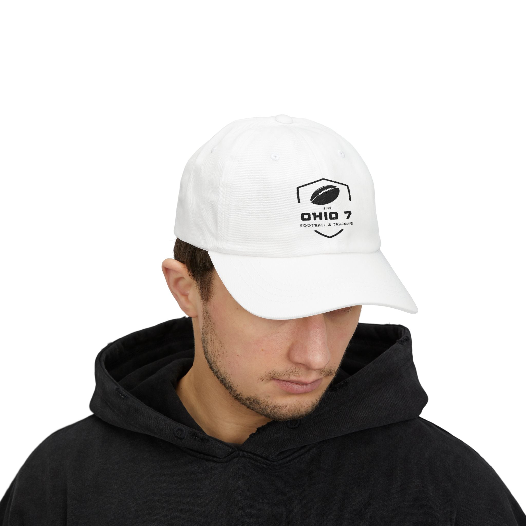 Adult Unisex The Ohio 7 Black Embroidered Logo Dad Cap