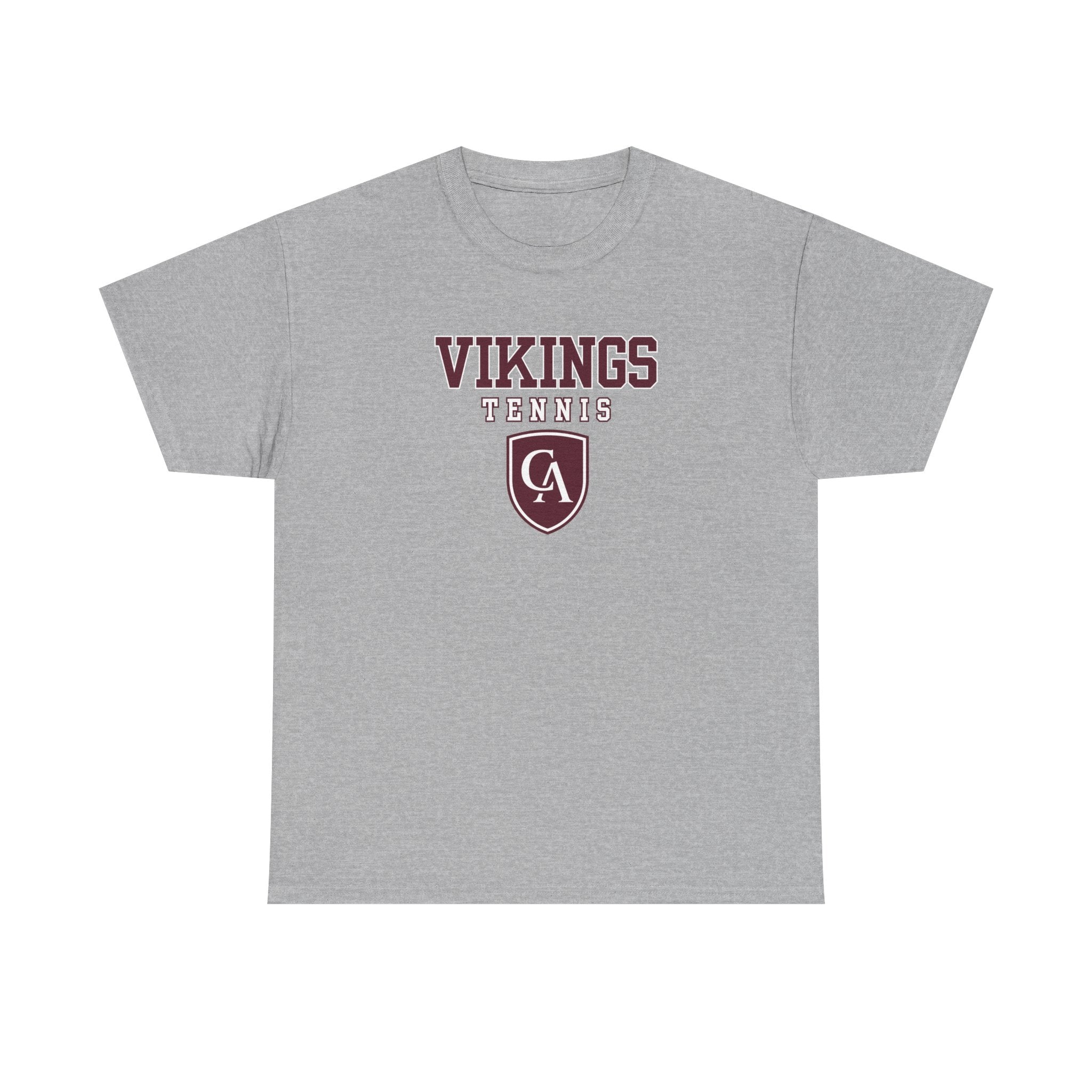 Adult Unisex Columbus Academy Vikings Tennis Graphic Short Sleeve Gildan Heavy Tee