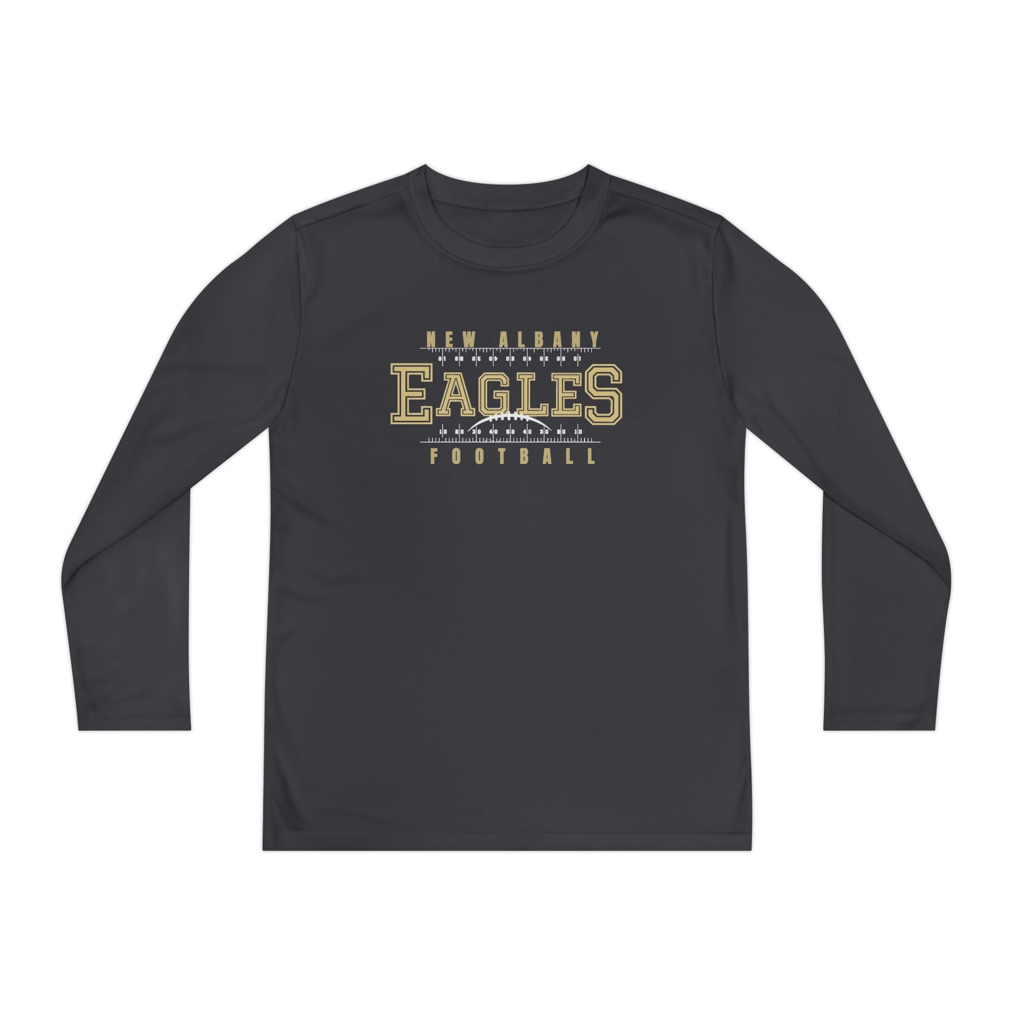 Youth New Albany Football Defend the Field Graphic Sport-Tek Competitor Performance Long Sleeve Tee