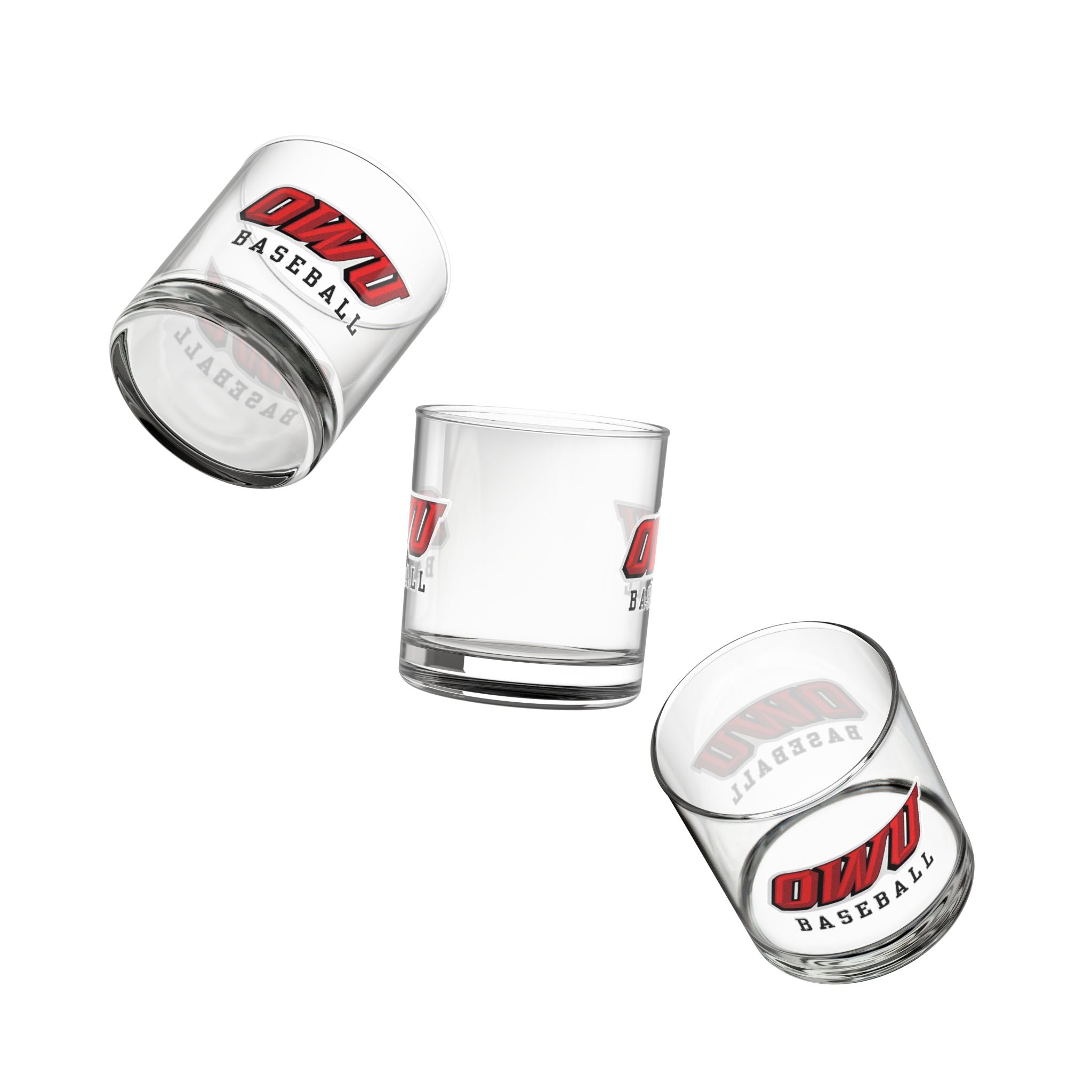 OWU Bishops Baseball Graphic Rocks Glass