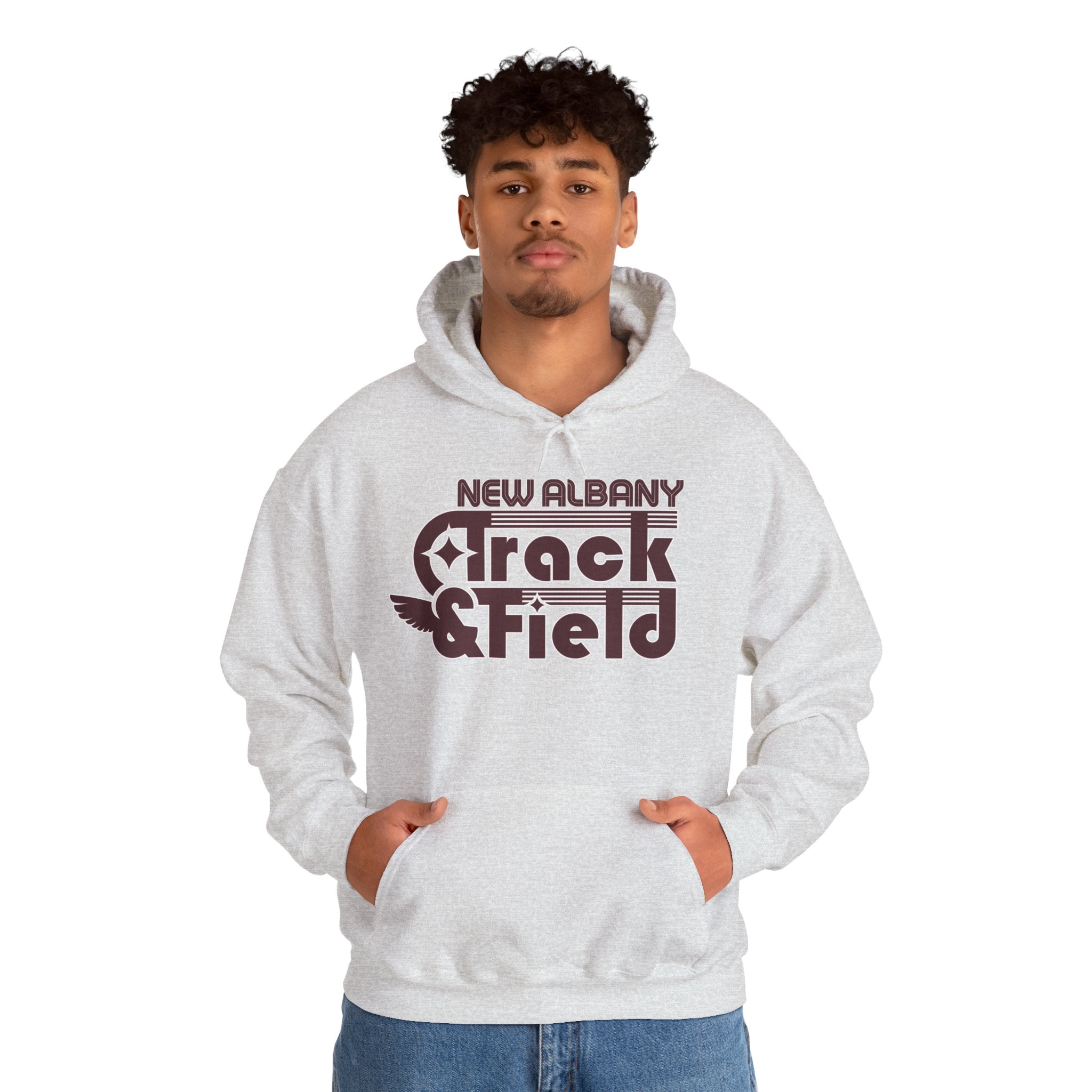 Adult Unisex Retro Track and Field Graphic Hoodie