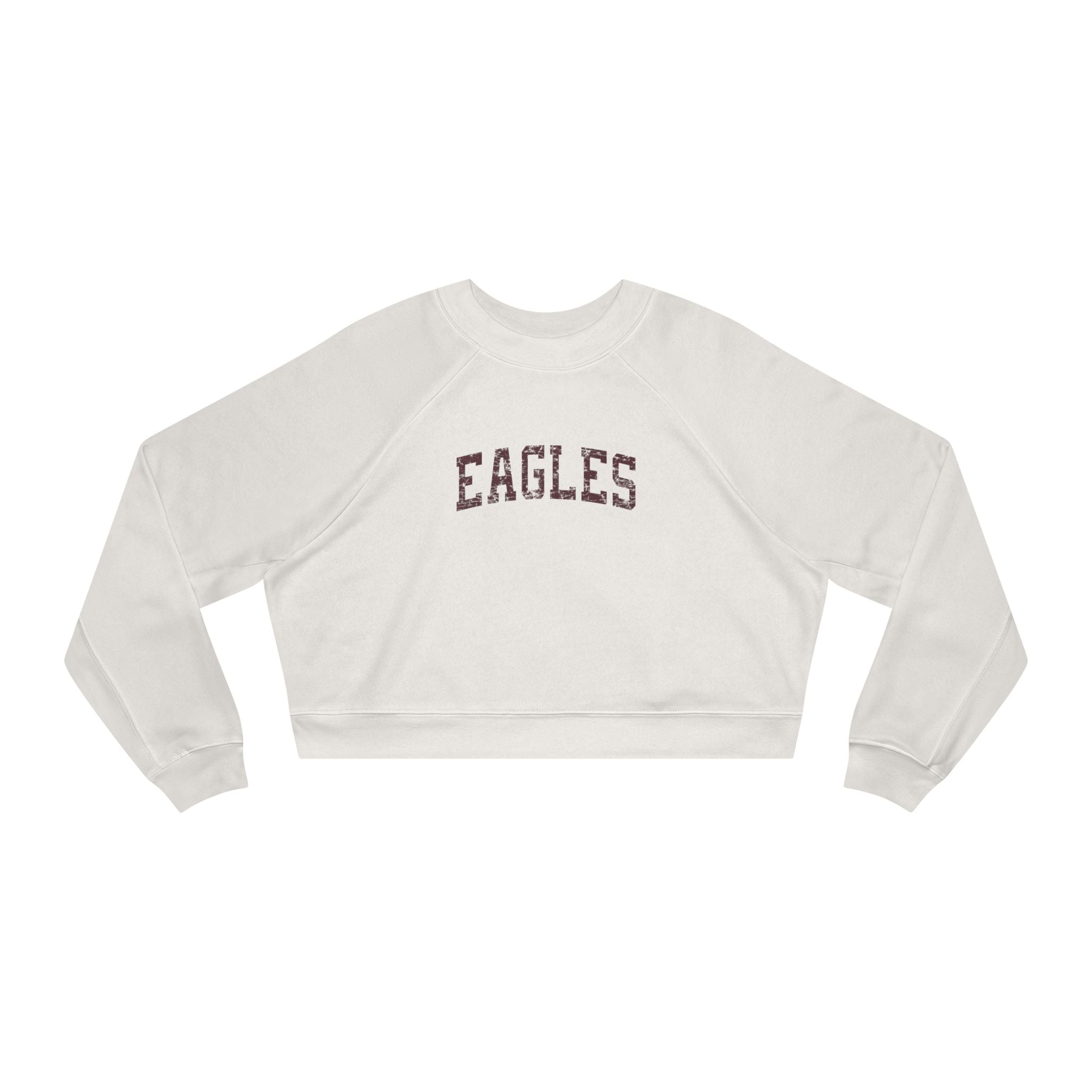 Women's Distressed Maroon Eagles Graphic Cropped Fleece Sweatshirt