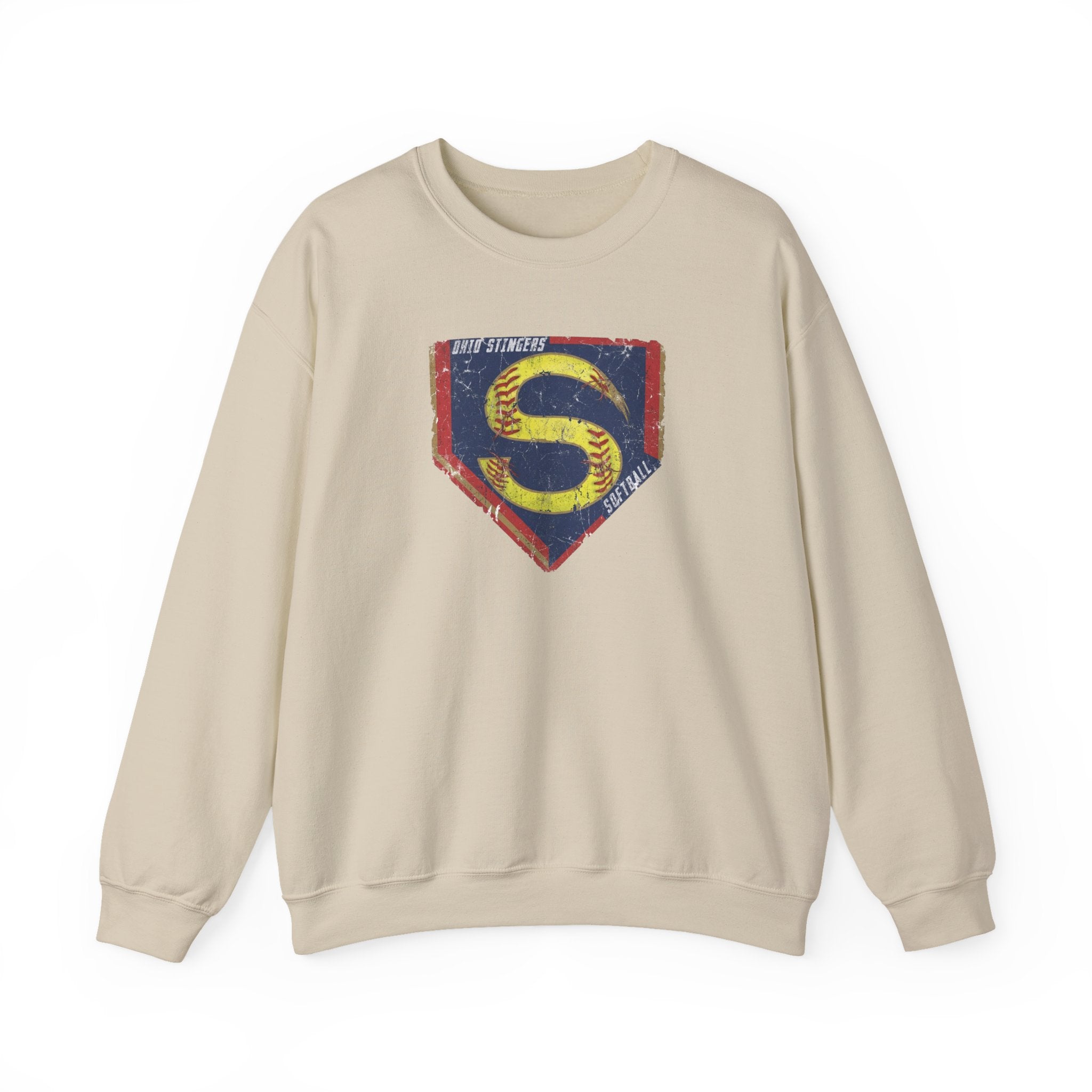 Adult Unisex Stingers Softball Distressed Logo Graphic Sweatshirt