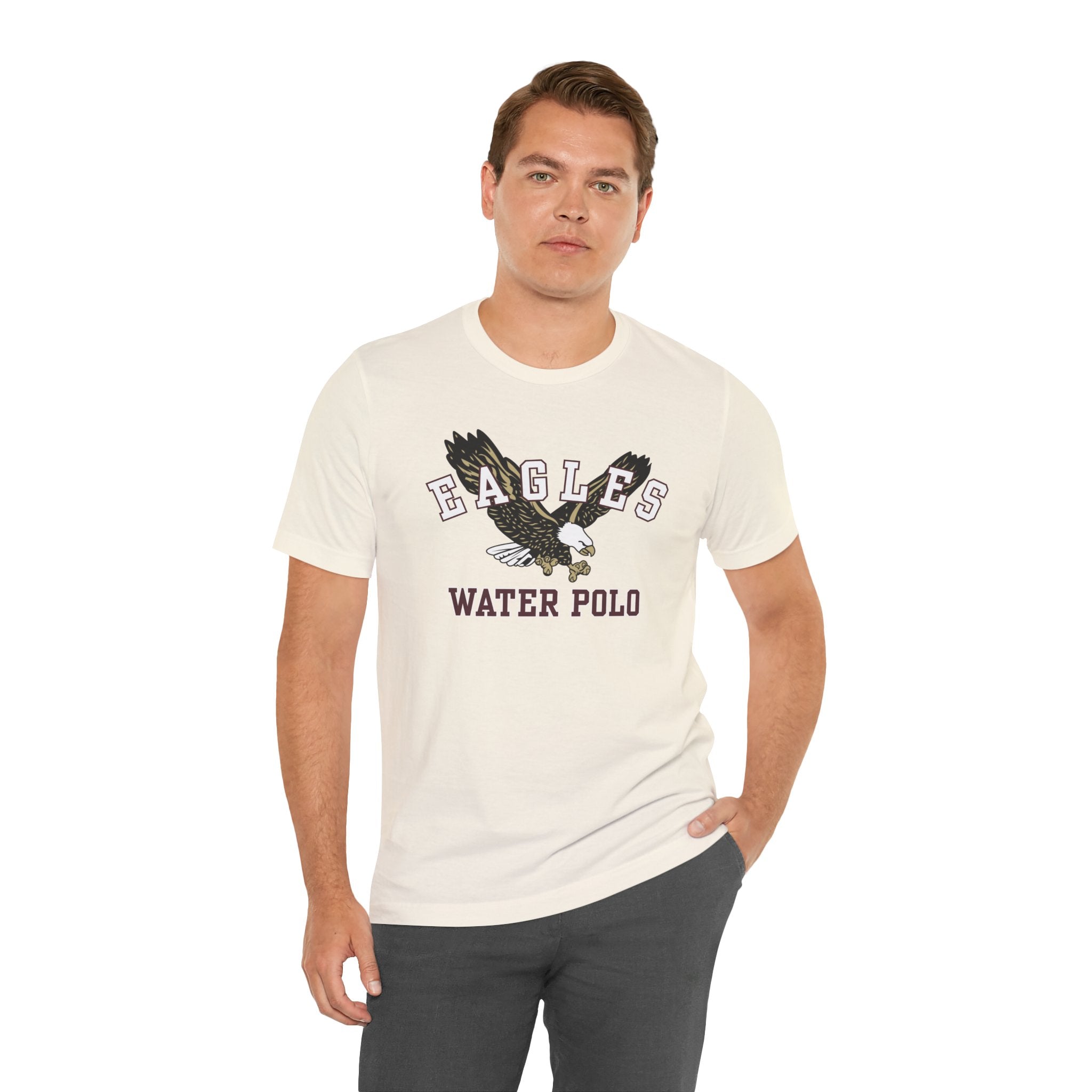Adult Unisex Flying Water Polo Eagle Graphic Short Sleeve Soft Tee