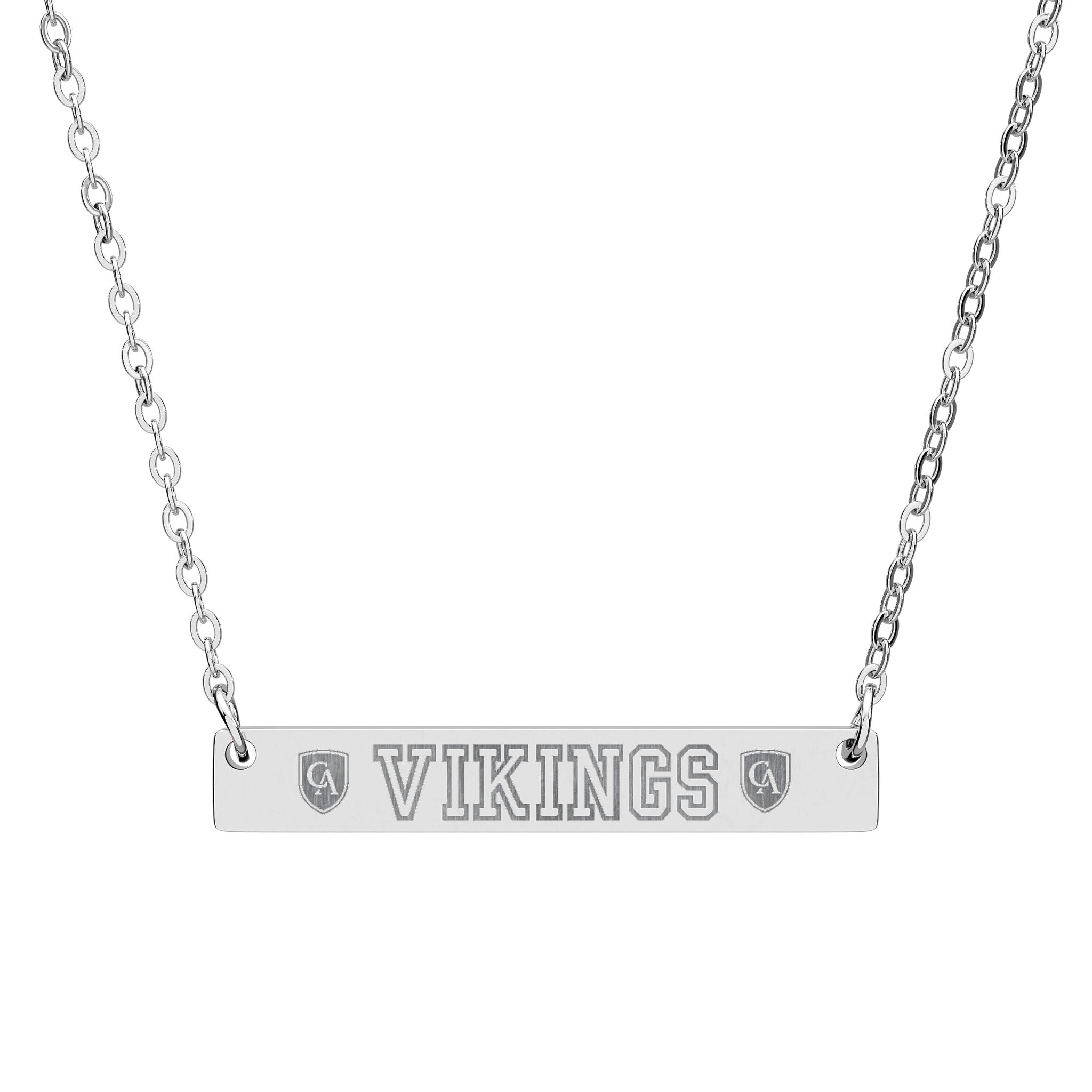 Columbus Academy Vikings Engraved Horizontal Bar Necklace