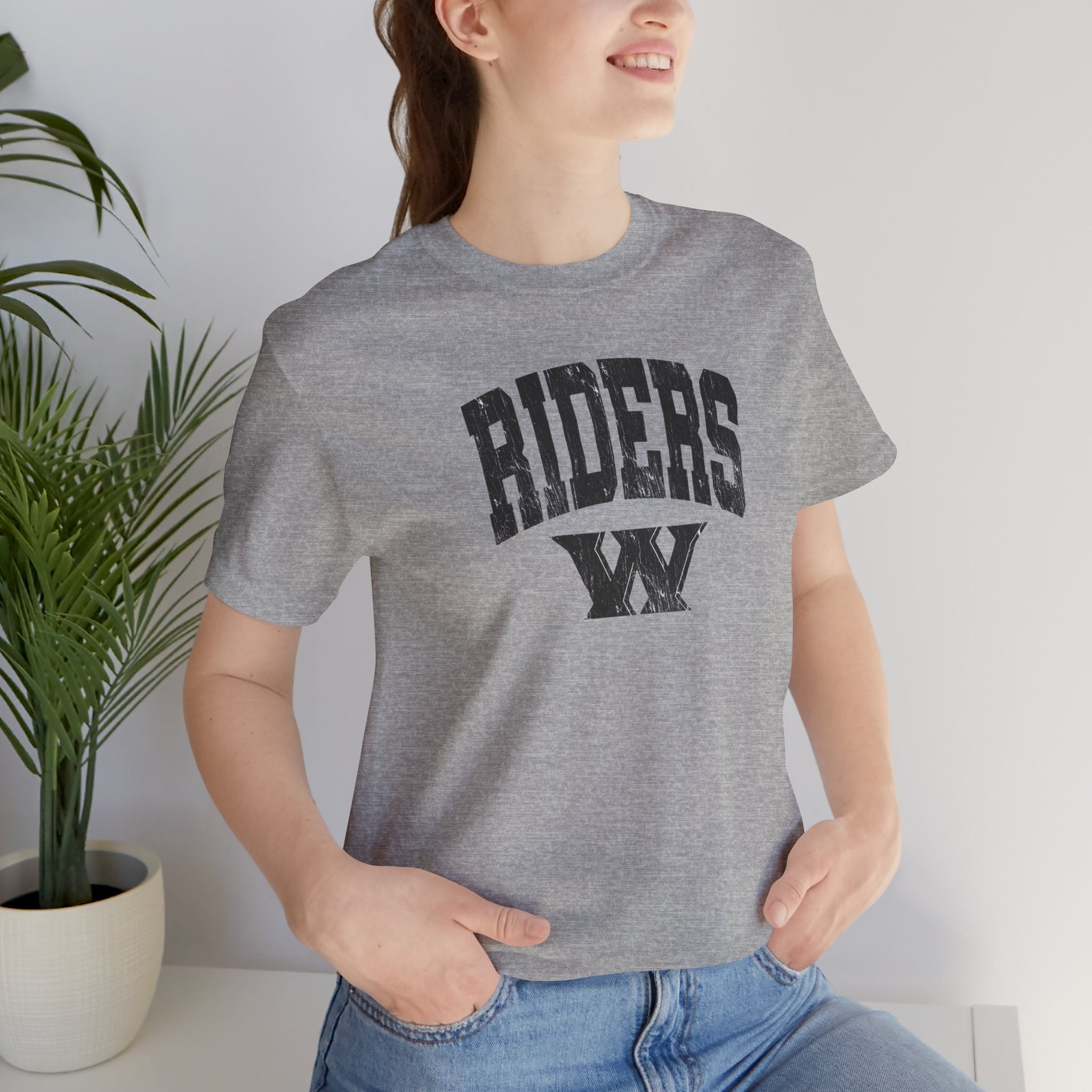 Adult Unisex Riders Arch Vintage Distressed W Graphic Short Sleeve Bella + Canvas Soft Tee
