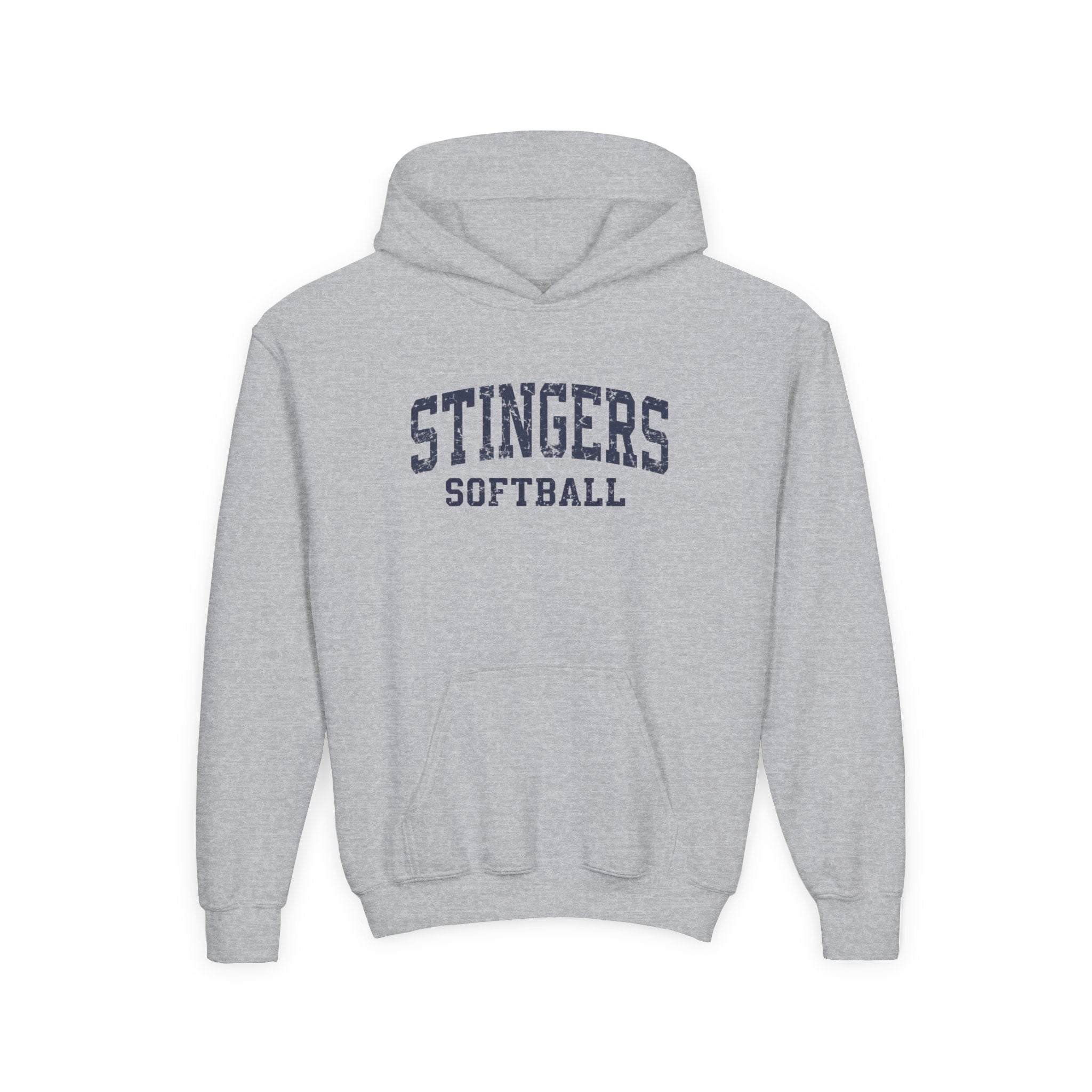Youth Stingers Softball Vintage Distressed Graphic Hoodie
