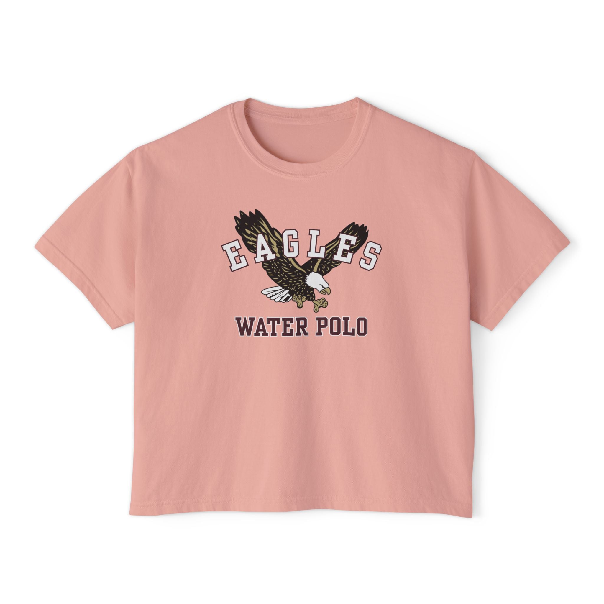 Women's Flying Water Polo Eagle Graphic Boxy Crop Short Sleeve Tee